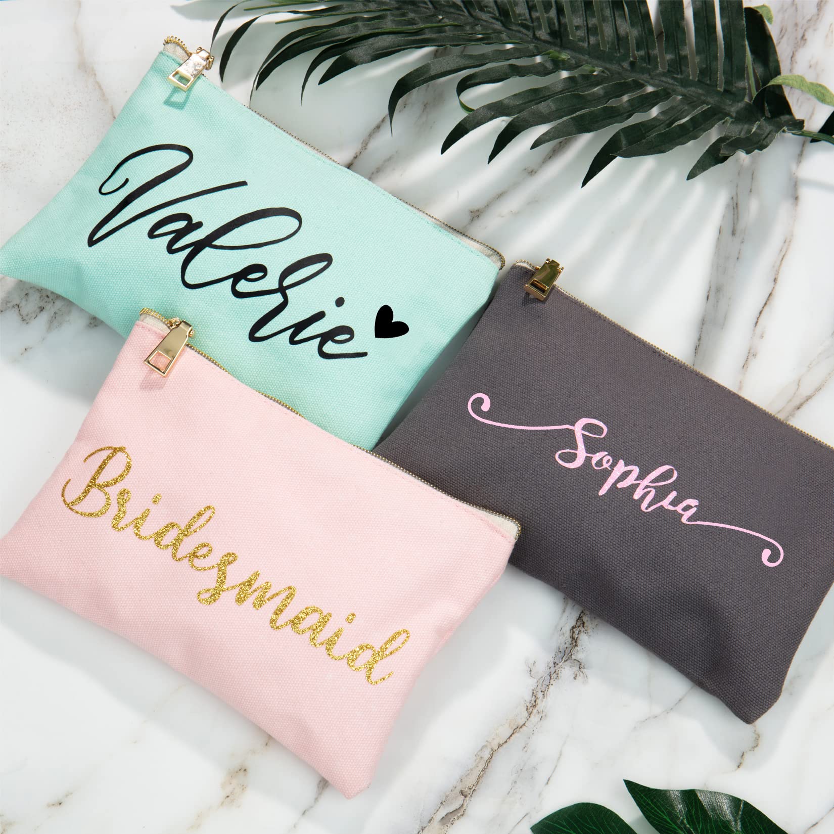 Personalized Makeup Bag, Custom Name Survival Bags, Travel Makeup Pouch for Wedding, Birthday, Mother's Day Gifts