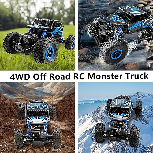 Miniatura 4 de Coche de control remoto Rock Crawler de Cheerwing escala 118 control remoto 24 Ghz camión monstruo 4X4 todoterreno Azul