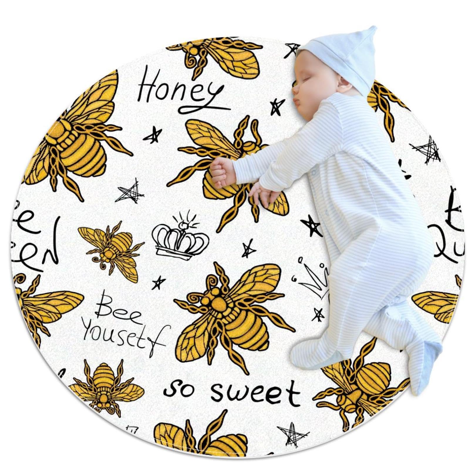 Petit tapis de salle de bain avec abeilles dorées tapis antidérapant chambre