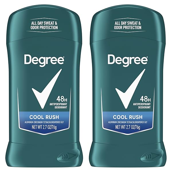 Degree Men Original Antiperspirant Deodorant Cool Rush Twin Pack 48-Hour Sweat & Odor Protection Antiperspirant For Men 2.7 oz