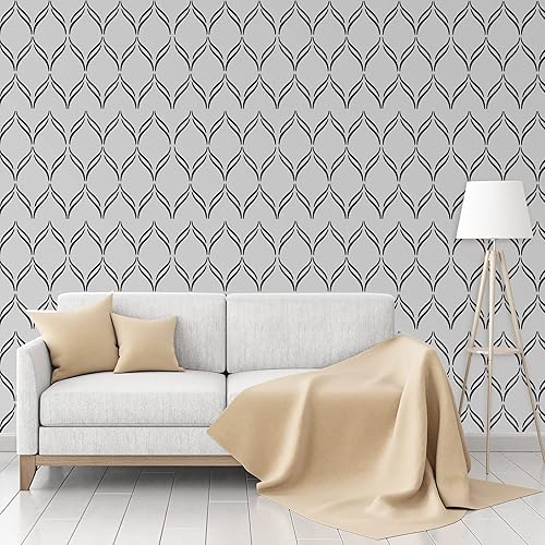 Miniatura 4 de Modernas plantillas para decoración de pared con diseños geométricos y de espiguilla, películas reutilizables decorativas para pintura, troqueles