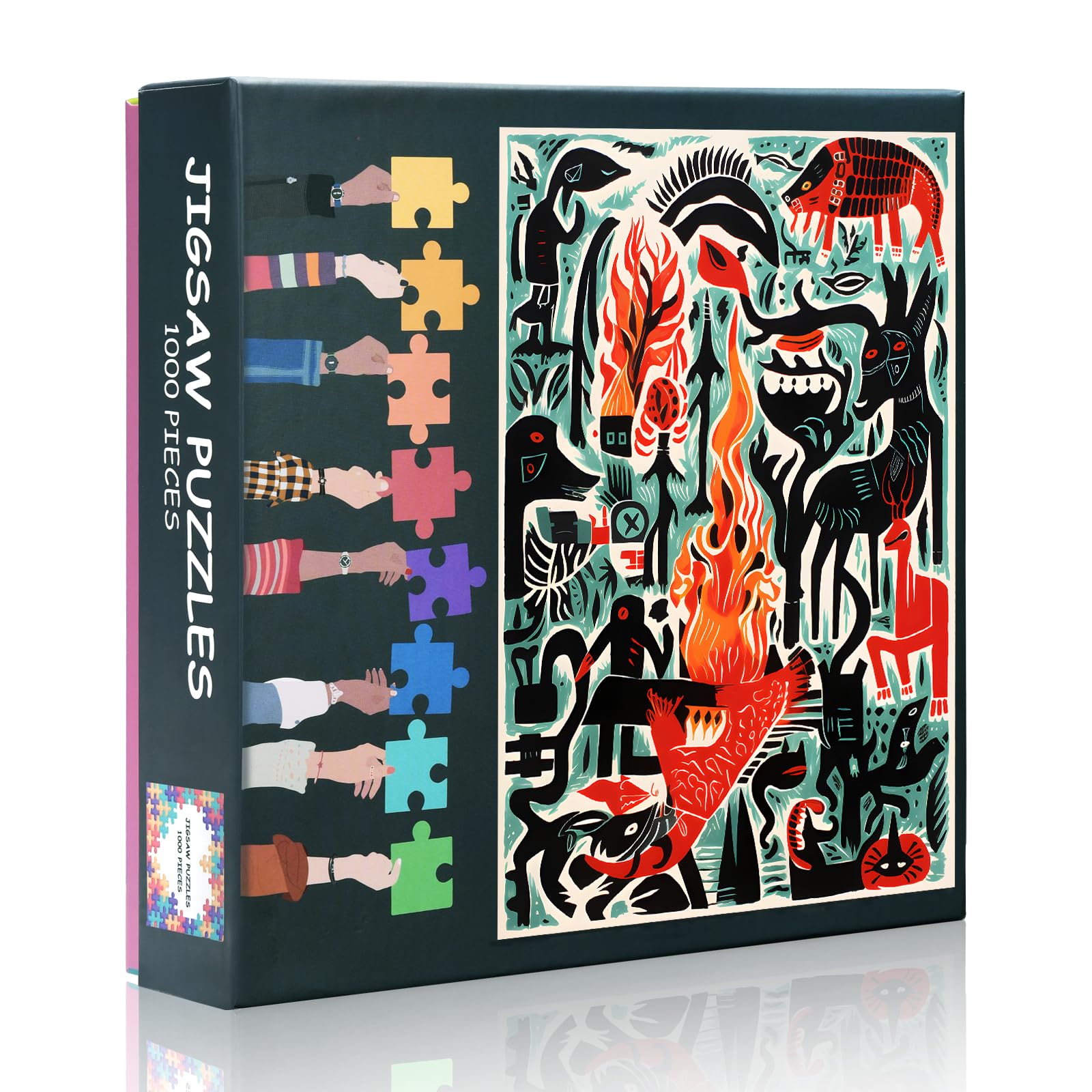 Abstraction Puzzles for Adults 1000 Pieces, Tribal art of Indian Culture 1000 Pieces Jigsaw Puzzle, Difficult Impossible Challenges, 19.5 x 27.5 Inch