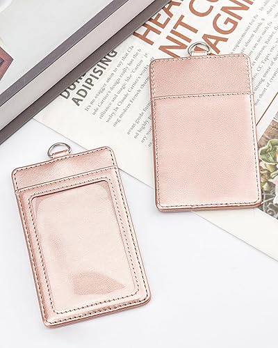 Miniatura 135 de Teskyer - Soporte para tarjetas de identificación con cordón, soporte de cuero para tarjetas de identificación, portatarjetas con cordón, vertical