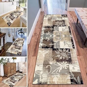 Modern Extra Long Carpet for Corridor - Custom Length 100cm 1.5m 250cm 300cm 5m 6m Floor Mat, Hallway Kitchen Narrow Rug Runner Width 60cm 70cm 80cm 100cm Size 2 ft 4.9 ft