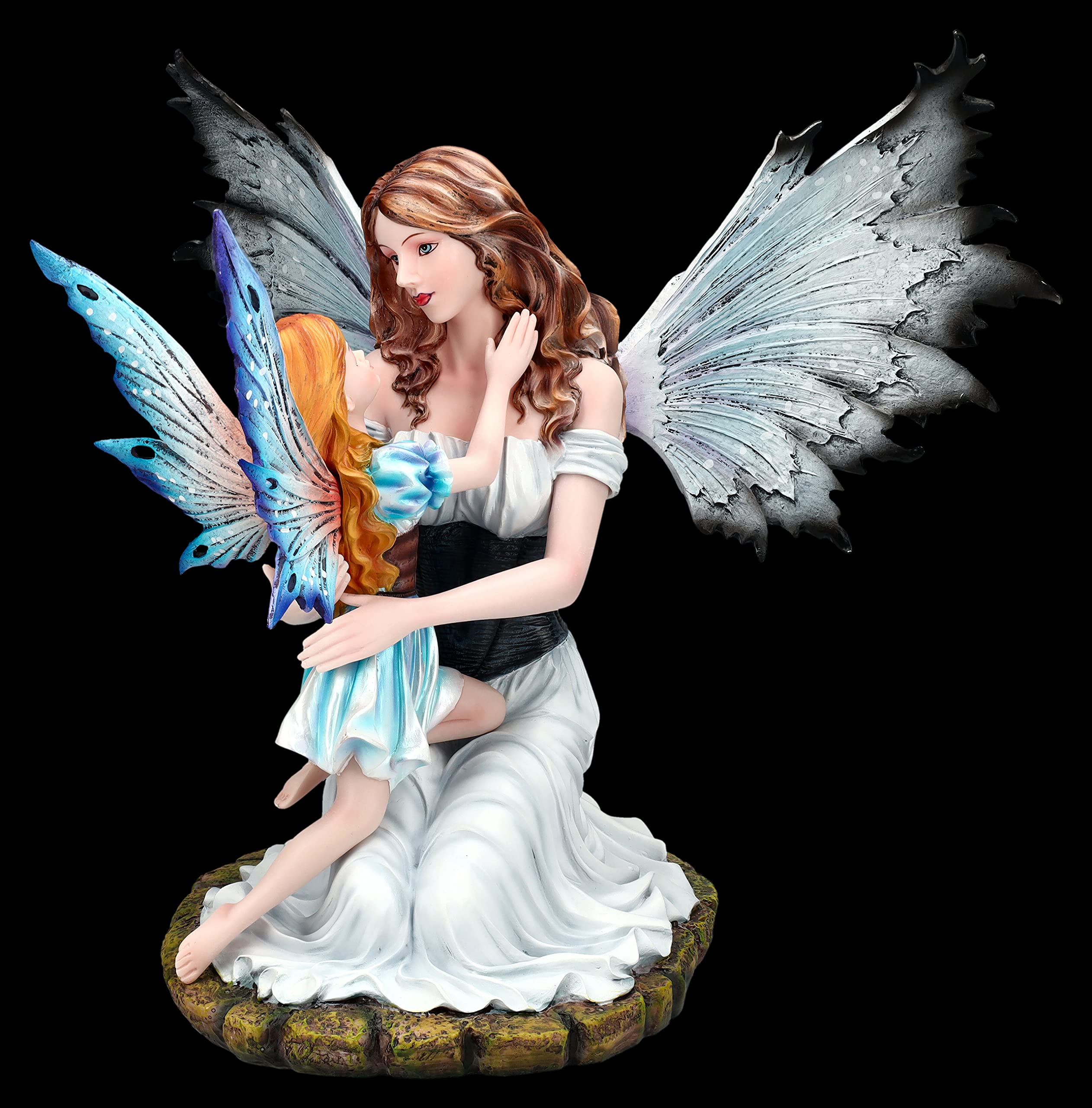 Figura de elfo toma hija en brazo 28 cm | madre hijo hada estatua ángel