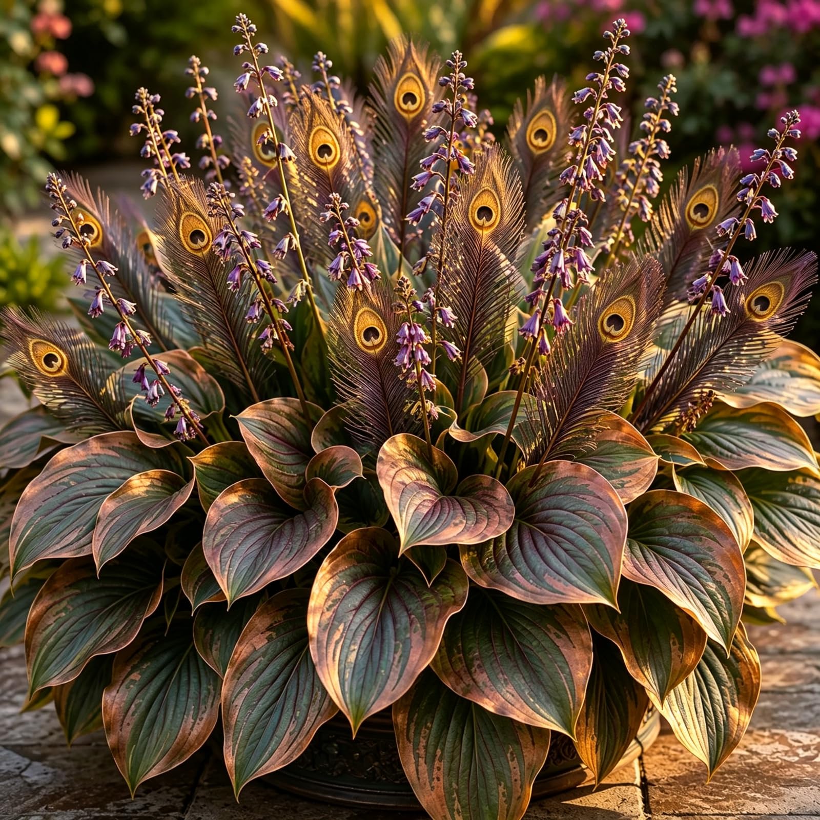 Brilliant Peacock Flame Hosta-for UK,Potted-Plants,Hosta Plants for Garden,Excellent Display-1000Count-F