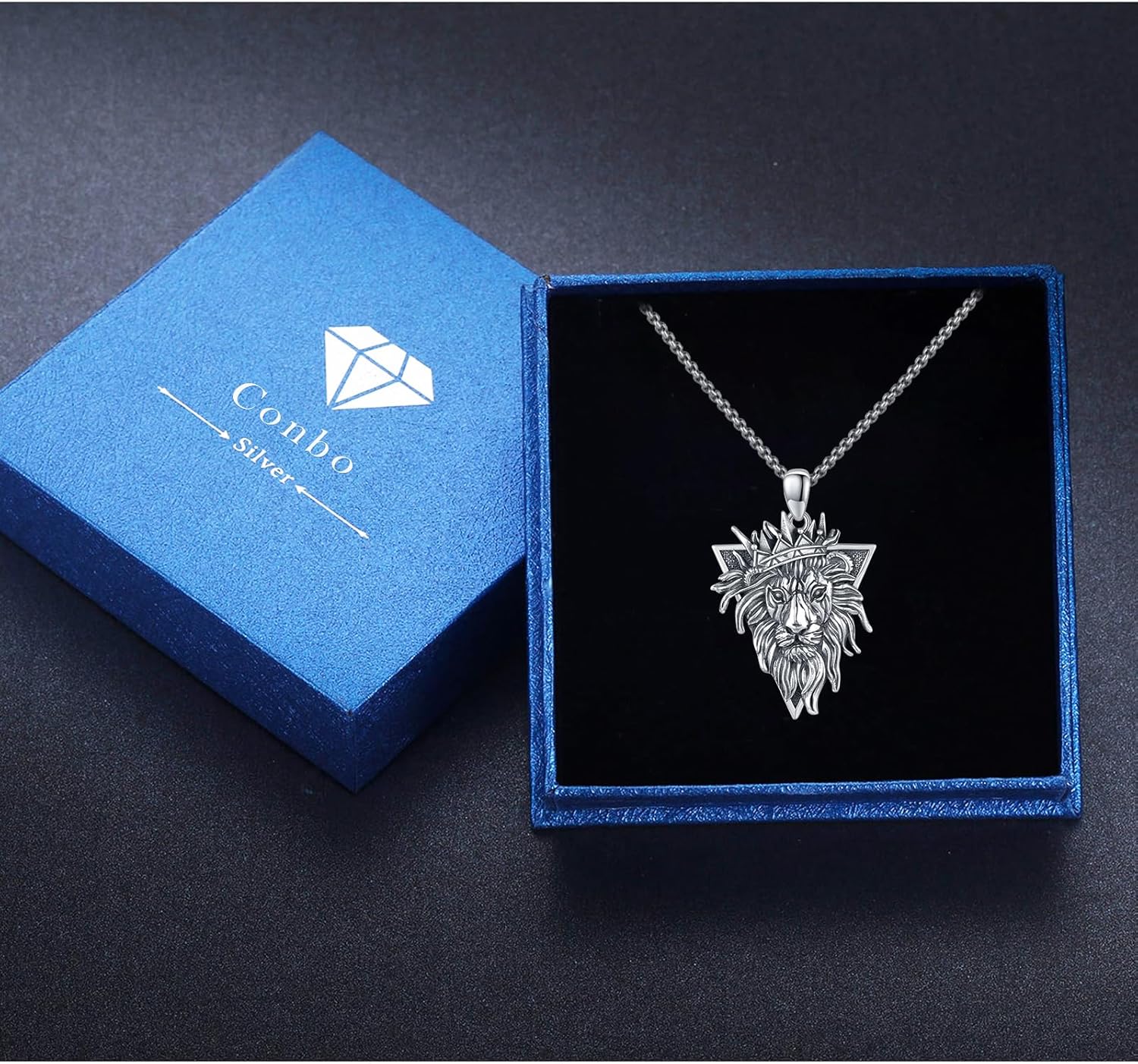 Cuoka Lion Necklace for Men Women S925 Sterling Silver King Retro Punk Gothic Hip Hop Rock Animal Lion Head Pendant Charm Jewelry Chain Necklace Viking Protection Amulet Necklaces - Image 8