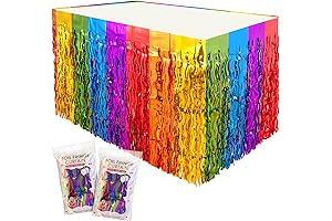 2 Pack Wavy Rainbow Table Skirts: A Vibrant Burst of Color for Every Celebration