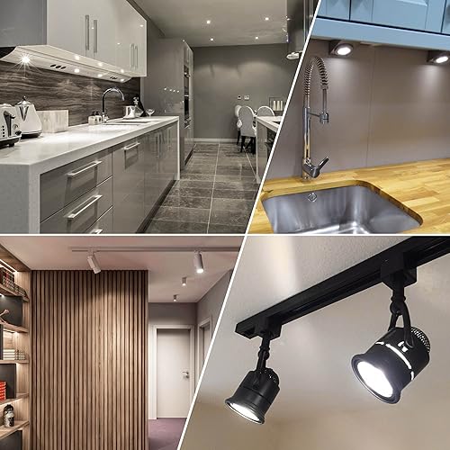 Miniatura 5 de ALIDE Bombilla LED GU10 de aluminio 5000 K regulable, reemplaza GU10 50W halógeno, AC120V GU10 2 clavijas base 5 W LED bombillas de pista, 450