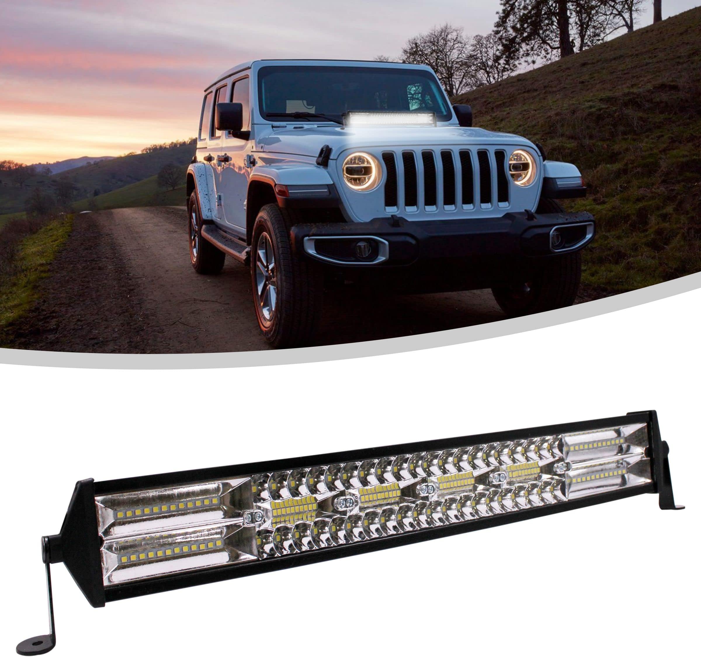 SORAX (6 Months Warranty 21 Inch Light Bar 6000K Off-Road Spot Flood Combo Led Bar Light Waterproof compatible for Truck, 4X4, ATV, Boat, Jeep, LED Light Bar White (BAR-4)