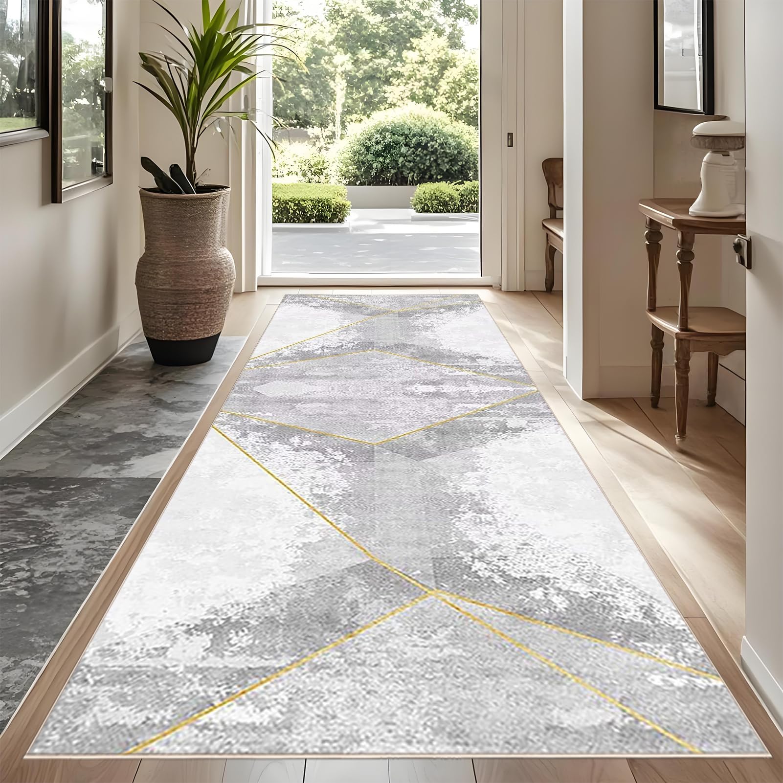 YUEAENK Long Runner Rugs for Hallway Non-Slip 70 x 500 cm Hallway Runner Mat Extra Long Washable kitchen runners Entryway Rug Carpet Runner for Kitchen Doorway Laundry Room