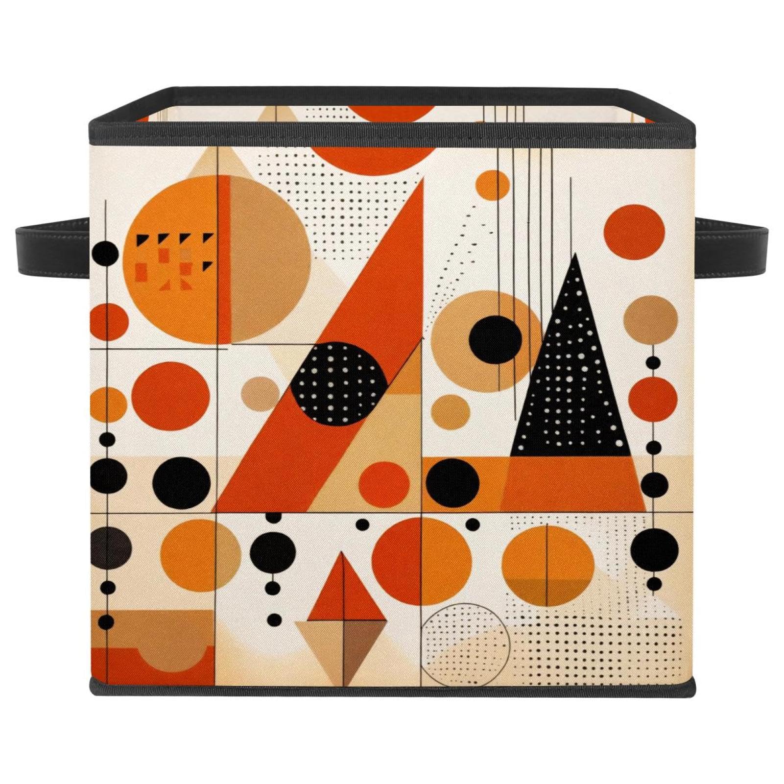 Boîte de rangement pliable géométrique orange pour une organisation moderne de la maison