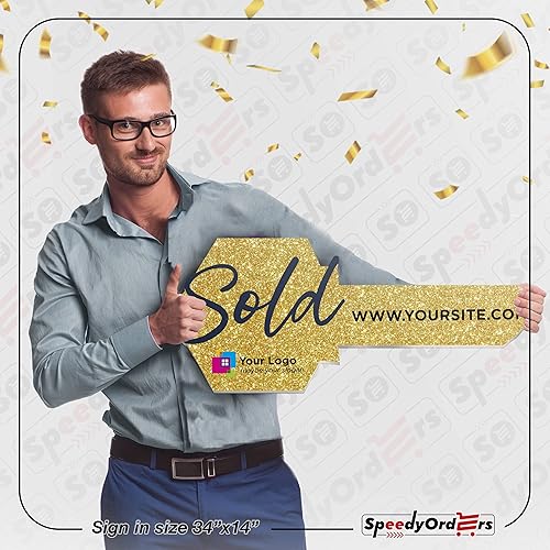 Miniatura 3 de Speeddyorders Real Estate - Placa de señalización personalizada, estilo plateado, signo de llave vendido, accesorio para llaves de bienes, signo de