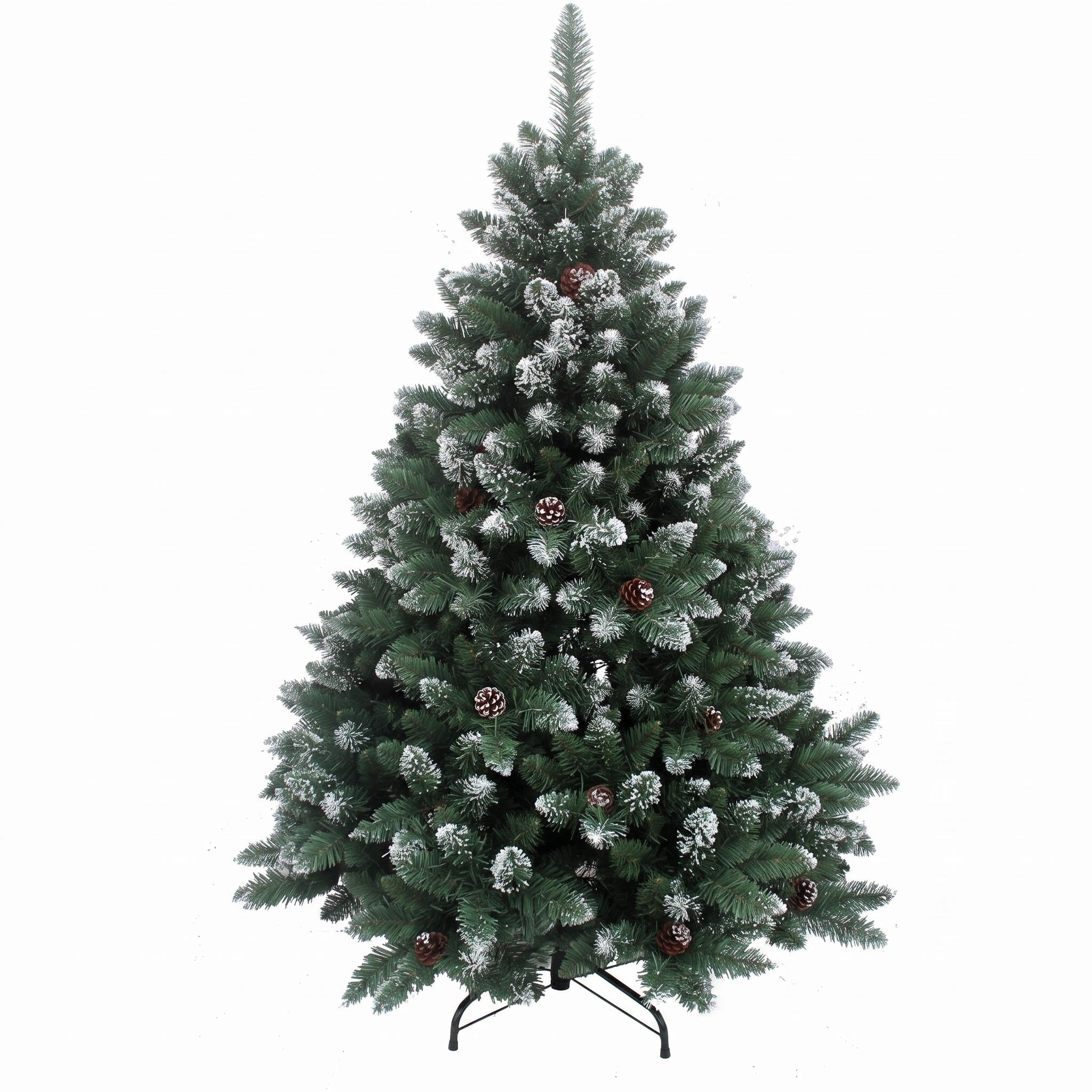 IDEALHOUSE Sztuczna choinka 180 cm ze śniegiem i szyszkami sosnowymi, realistyczna choinka z gęstymi gałązkami i metalowym stojakiem, dekoracja bożonarodzeniowa do domu, biura, na zimę 2026