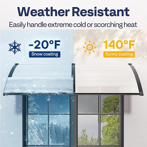 Miniatura 29 de VIVOHOME - Toldo de policarbonato para puerta o ventana Marrón