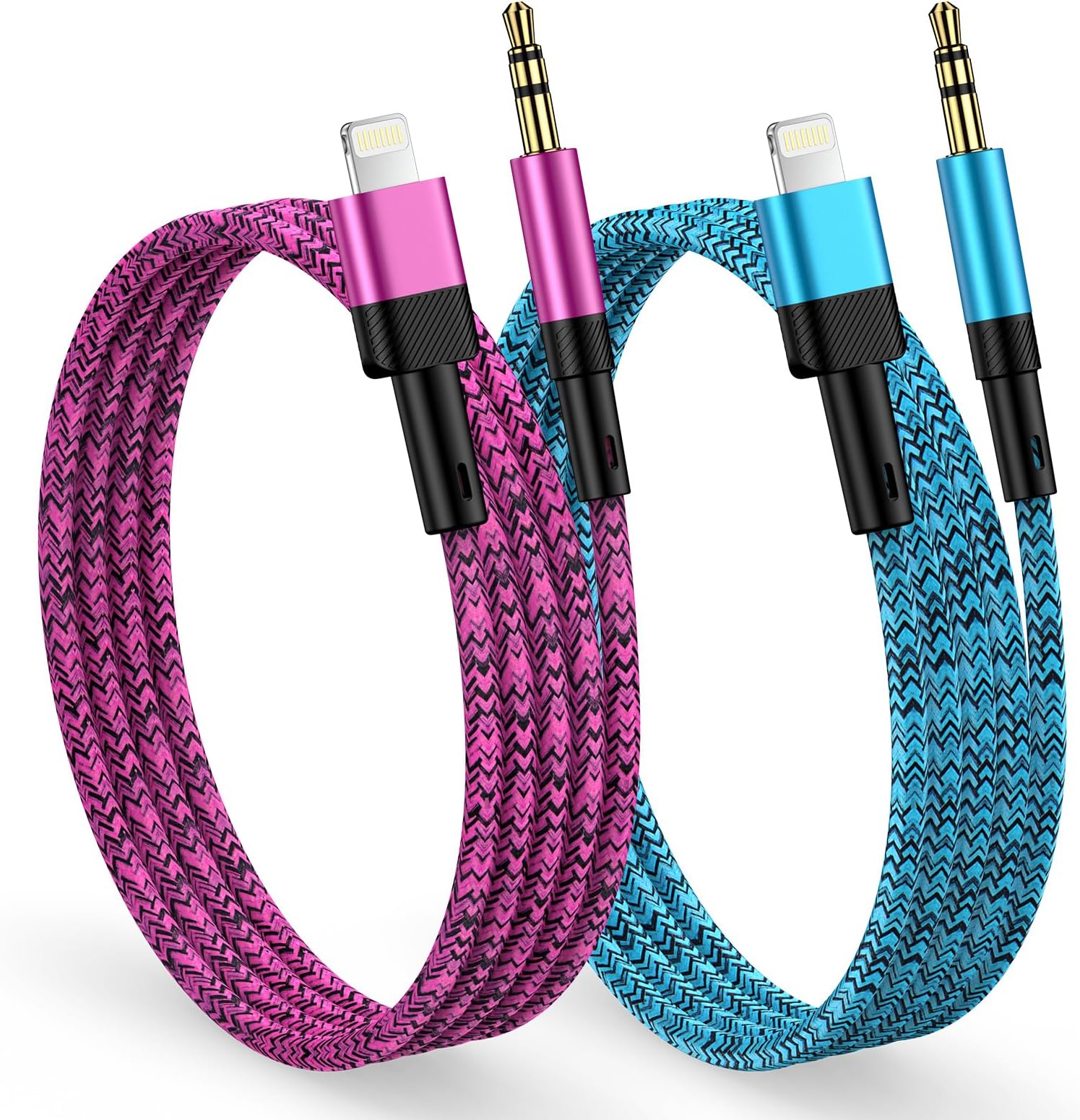 2 Pack Aux Cable for iPhone in Car, iphone to 3.5mm jack audio adapter Apple MFi Certified Aux Cord for Car Home Stereo/Headphones/Speaker/iPhone 14/14 Pro/14Pro Max/13/13 Pro/12/12 Pro/11 Pro/11/Xs