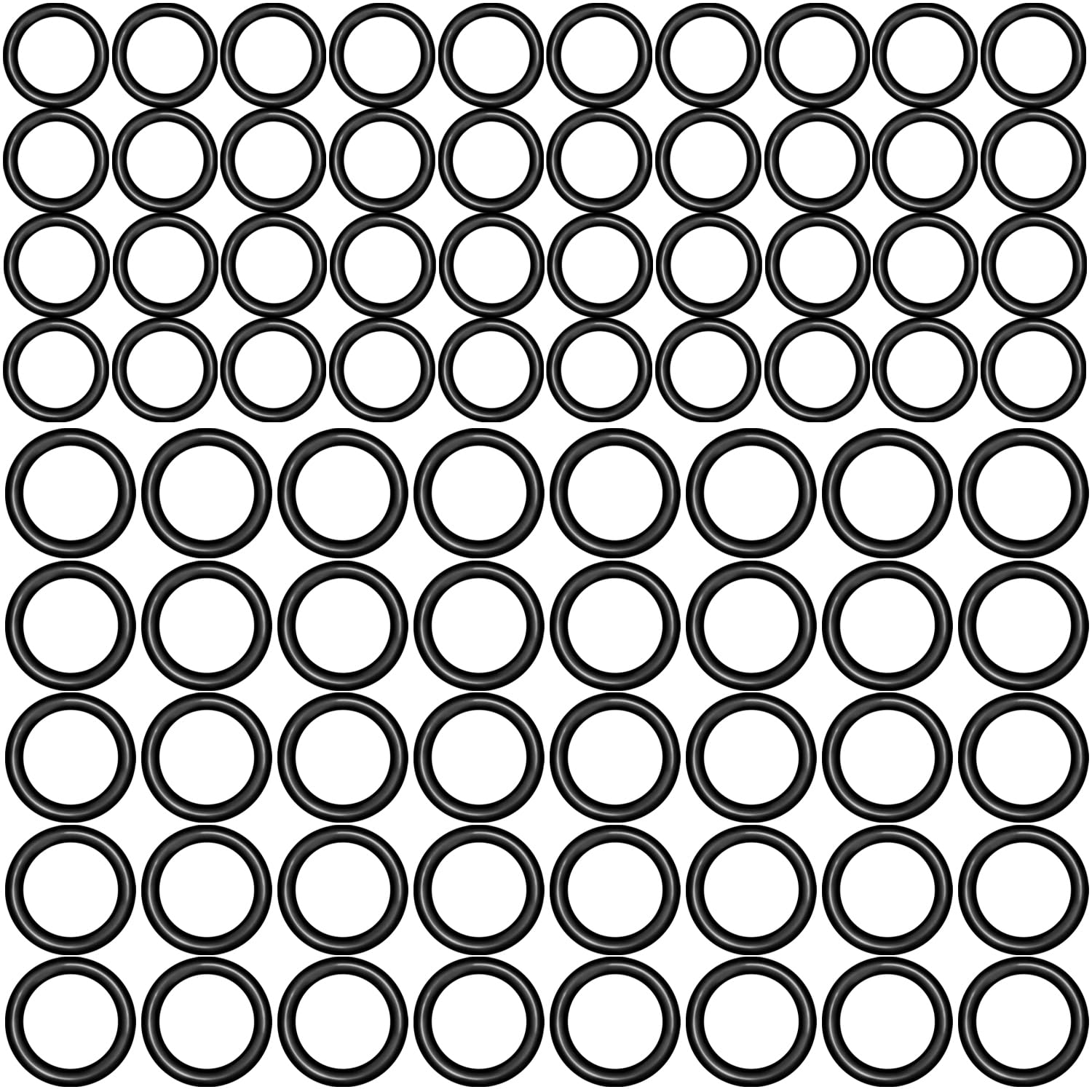 80 anelli O-ring per idropulitrice da 1/4" (40 pezzi), 3/8" (40 pezzi), accoppiatore a connessione rapida M22, raccordi per idropulitrice a connessione rapida, o anello, parti rondella (nero)