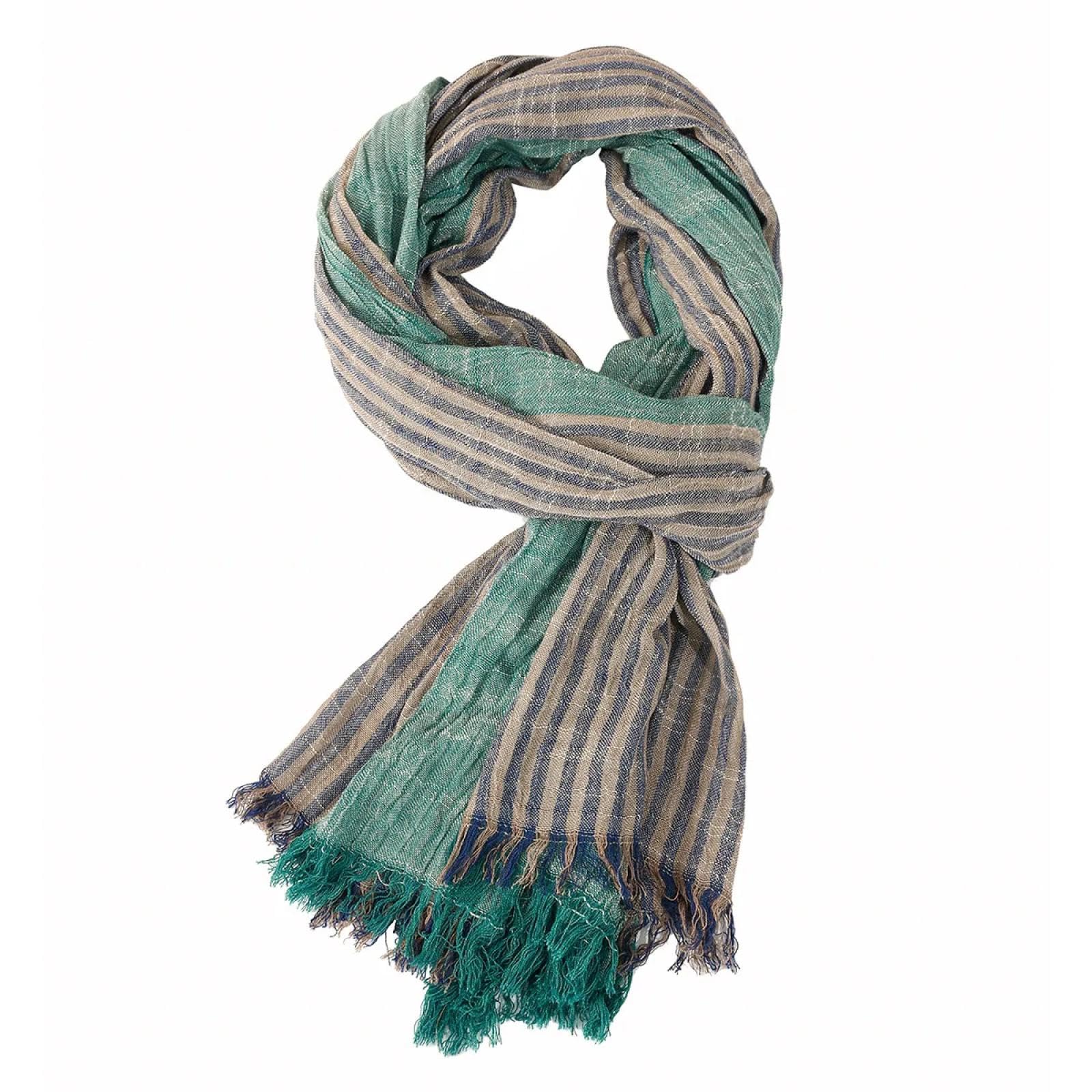 Schals Tücher Halstuch Scarf Designer Mode Männer Schal Gestreiften Baumwolle Leinen Männer Schals Herbst Winter Warme Männlichen Schal