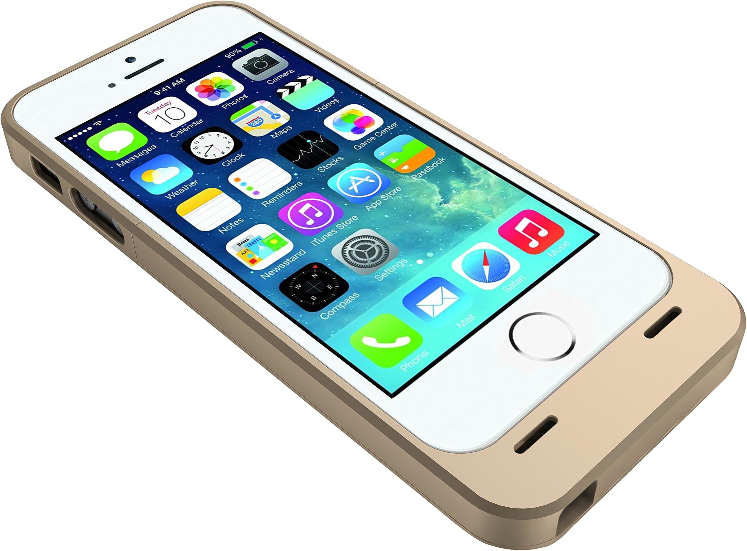 uNuUNU-DX-05-2300G Power DX MFI Approved 2300mAh External Protective Battery Case for iPhone 5 - Gold