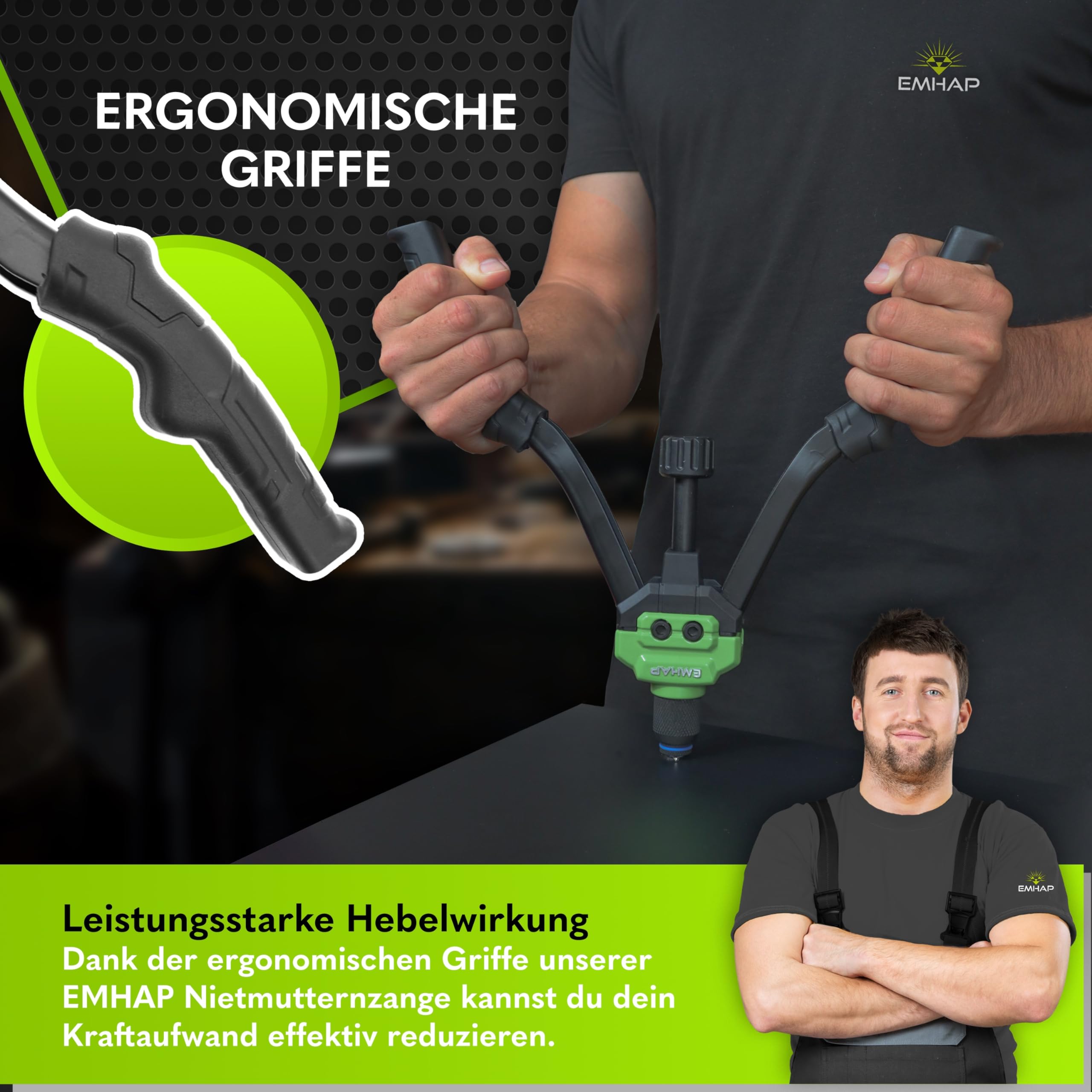 KOVSGQ Klinkmoeren Schroefdraadklinknagels Inpersmoeren Intrekmoeren voor M3 M4 M5 M6 M8 M10 66 stuks Klinktang Klinkmoeren voor Klinkmoer Gereedschap Handmatige Klinkmachine (elk 10 moeren