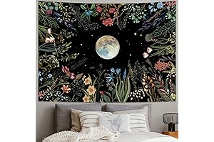Amhokhui Serene Moonlit Garden Tapestry: Adorn Your Ceiling with Celestial Wonder