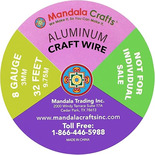 Miniatura 695 de Mandala Crafts - Alambre de aluminio anodizado de calibre 22 para hacer joyas - 121.92 m de alambre flexible de color en tonos pastel - Flexible