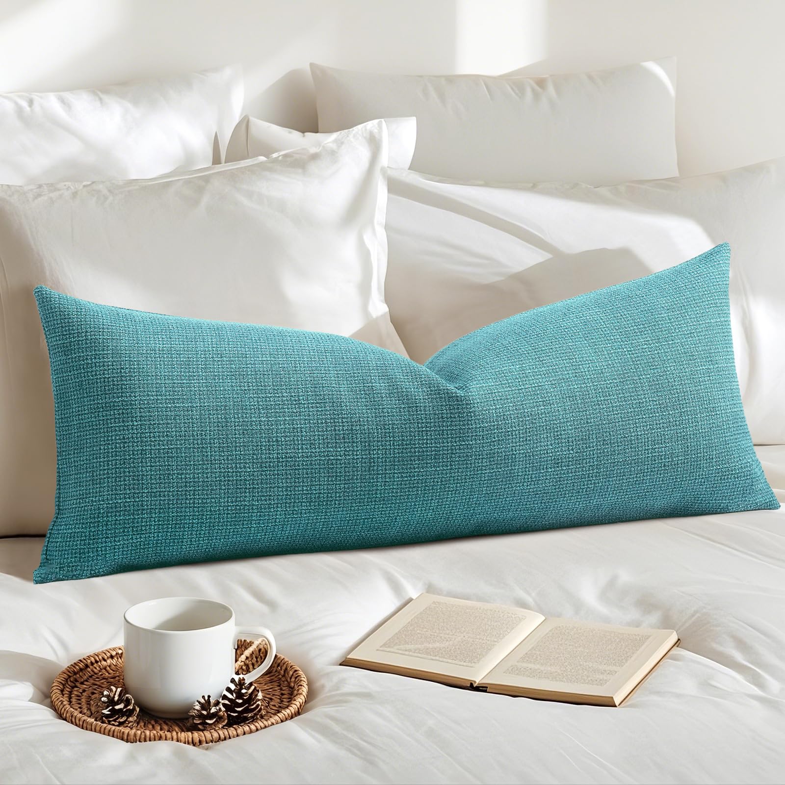 Housse de coussin lombaire turquoise pour embellir votre canapé de salon ou votre voiture