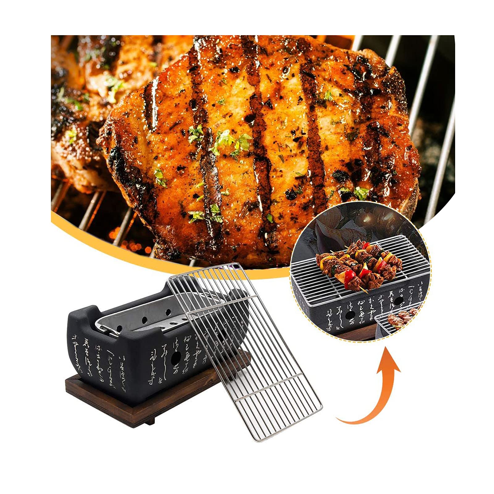 Buy Rowzzi Japanese Style BBQ Grill with Wire Mesh Grill and Base