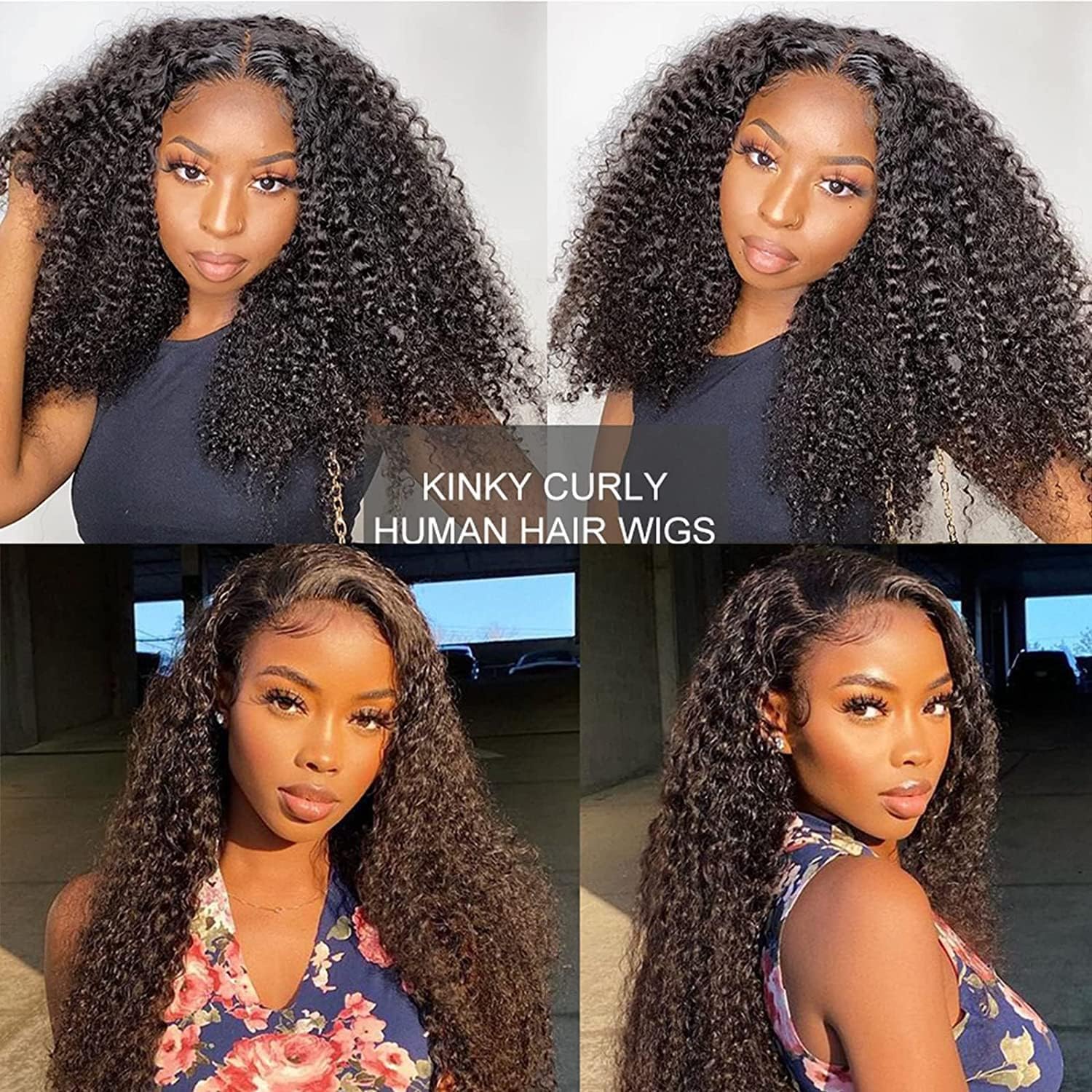 Kinky Curly Lace Front Wig 13x6 HD Lace Front Kinky Curly Wig for Women 180% Density Pre Plucked With Baby Hair Afro Kinky Curly Human Hair Wig 20Inch Kinky Curly HD Lace Front wig