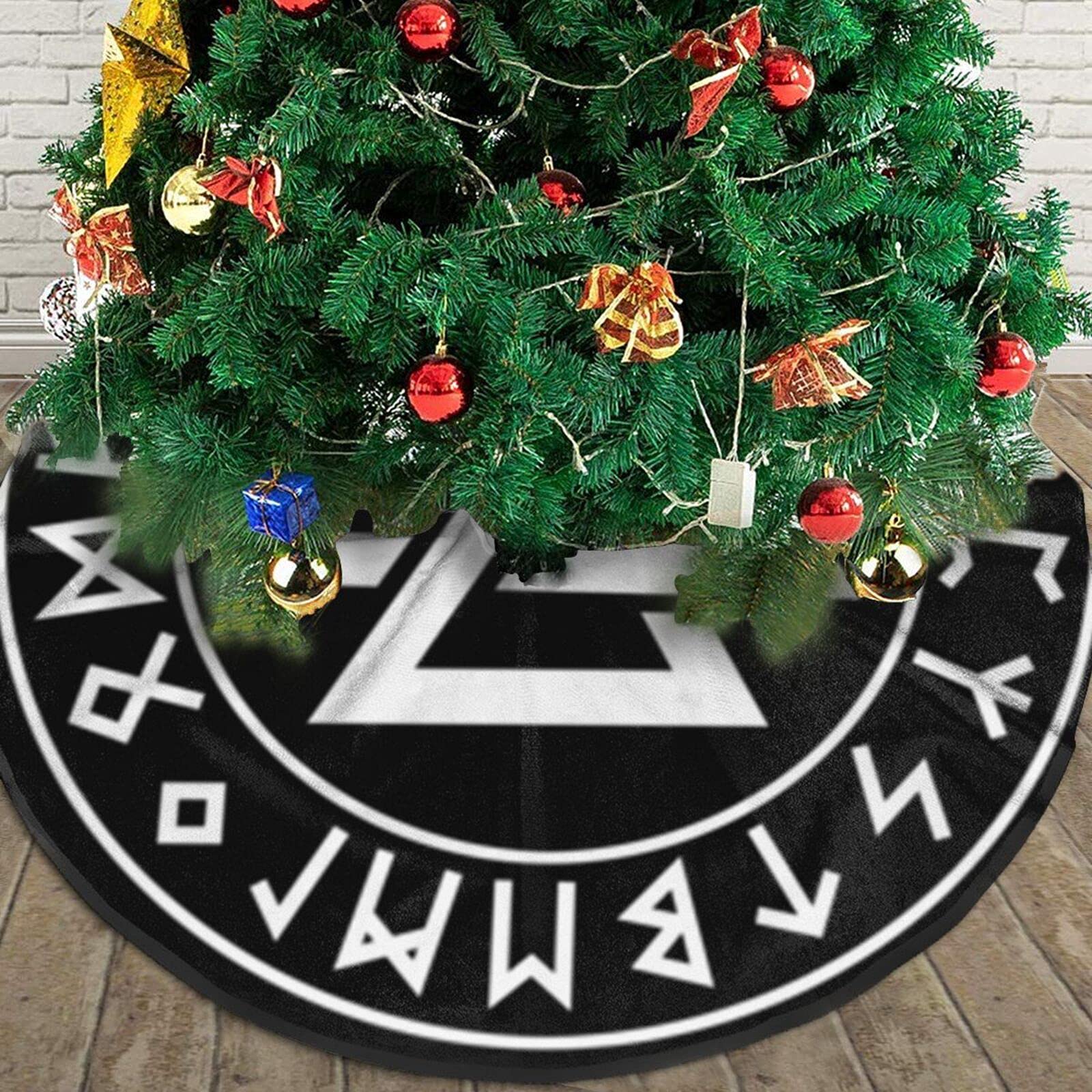Yggdrasil Christmas Tree Skirt Festive Viking Pagan Yule Decor