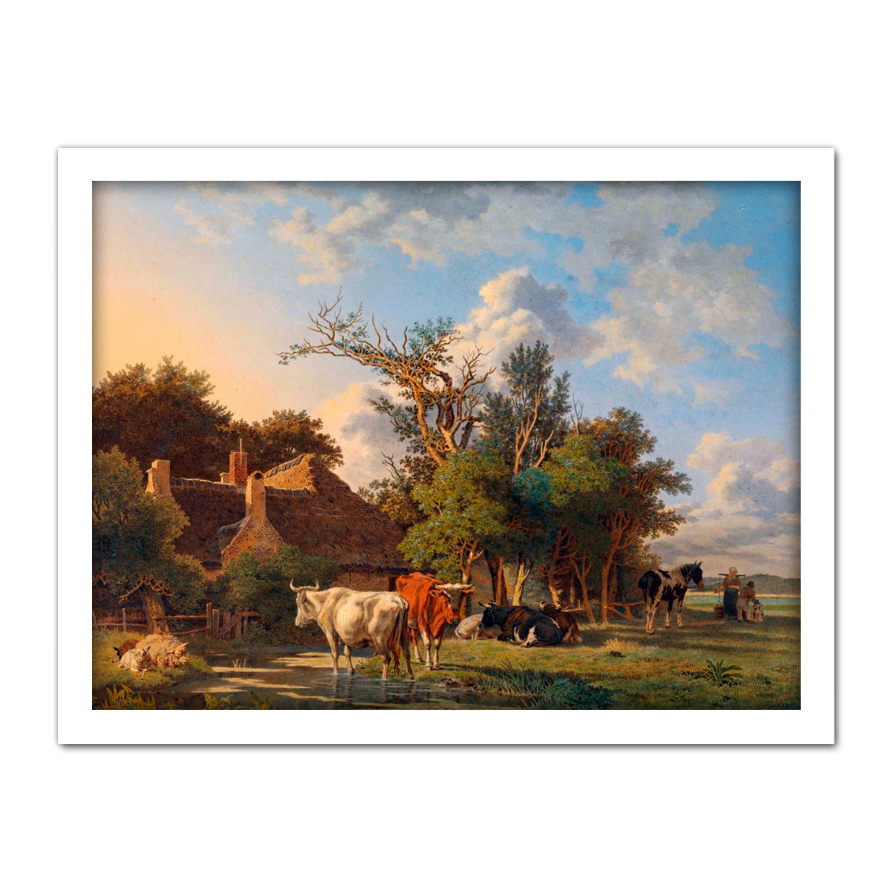 Artery8 Valois Landscape Painting Artwork Framed Wall Art Print 18X24 Inch