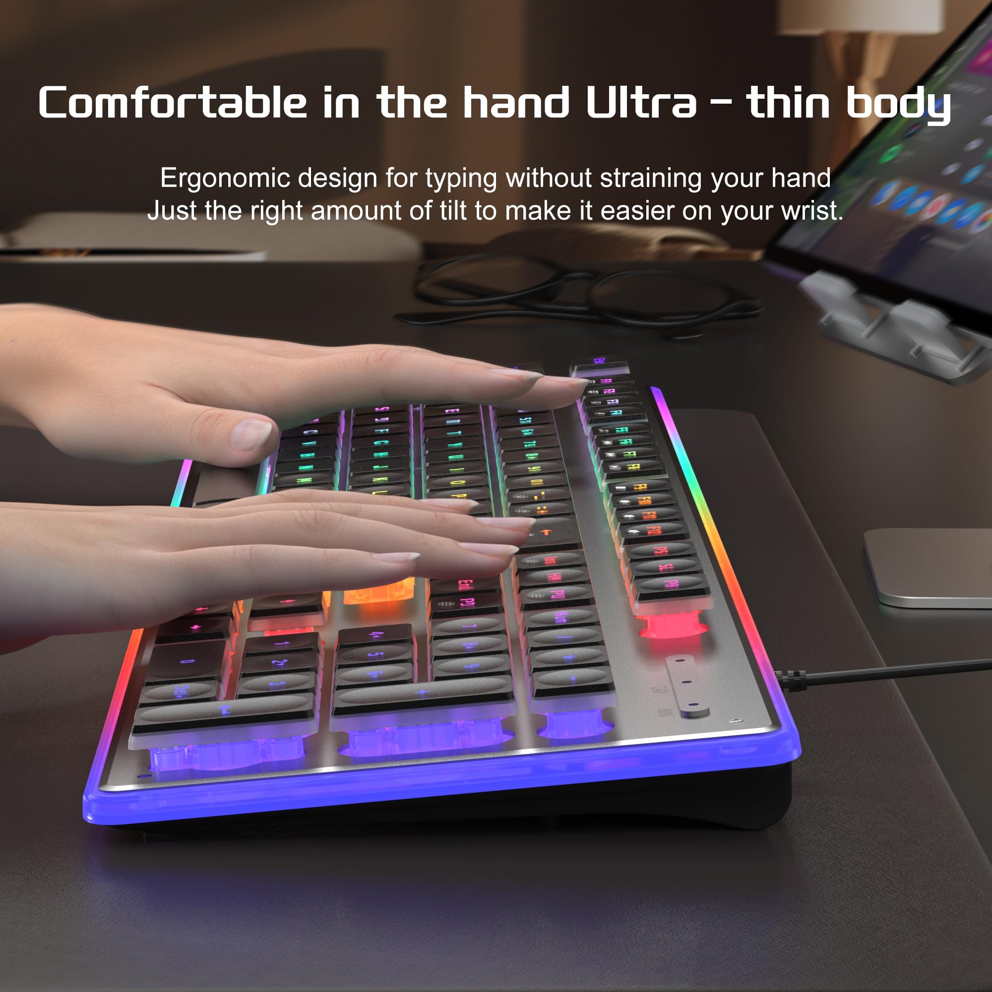 MageGee GK970 - Tastiera da gioco e mouse, tastiera retroilluminata cablata e mouse da gioco nero, tastiere per PC e mouse con sensibilità regolabile, per laptop/Mac (nero)