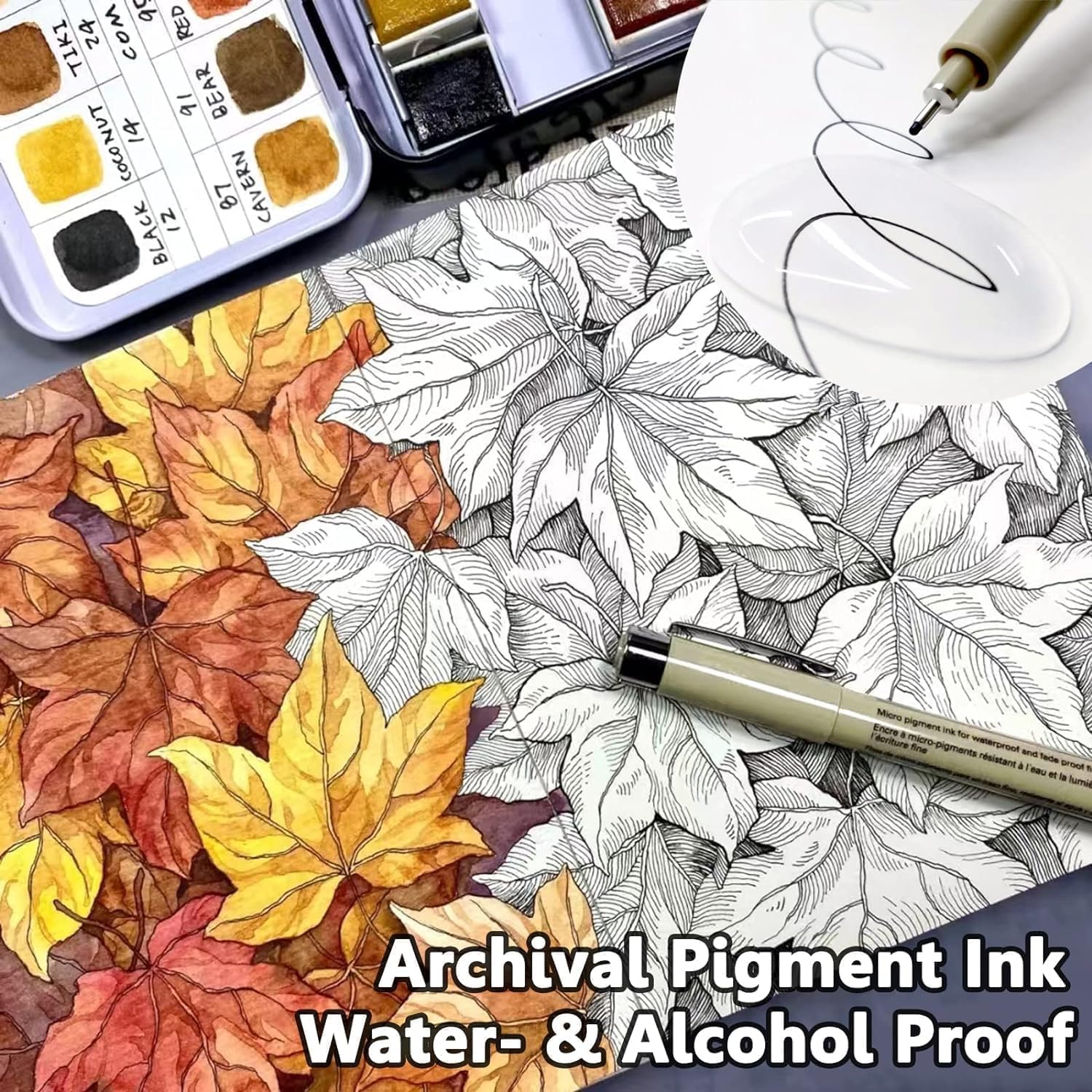 Corslet Set di 9 penne da disegno professionali, impermeabili, per schizzi, disegni e contorni, per arte, design e scrittura creativa, ideali per artisti, illustratori, designer e studenti