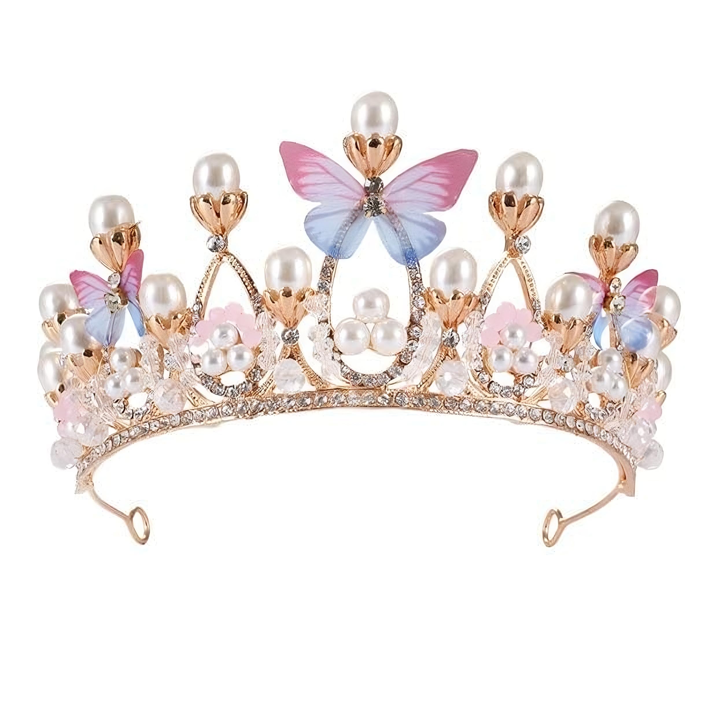 ECAPT Crystal Tiara Crown Pearl Princess Crown Headband Flower Pageant Handmade Hair Accessories Cosplay,Birthday,Celebration for Girls Women (B0CD7YD569) Amazon Price History, Amazon Price Tracker