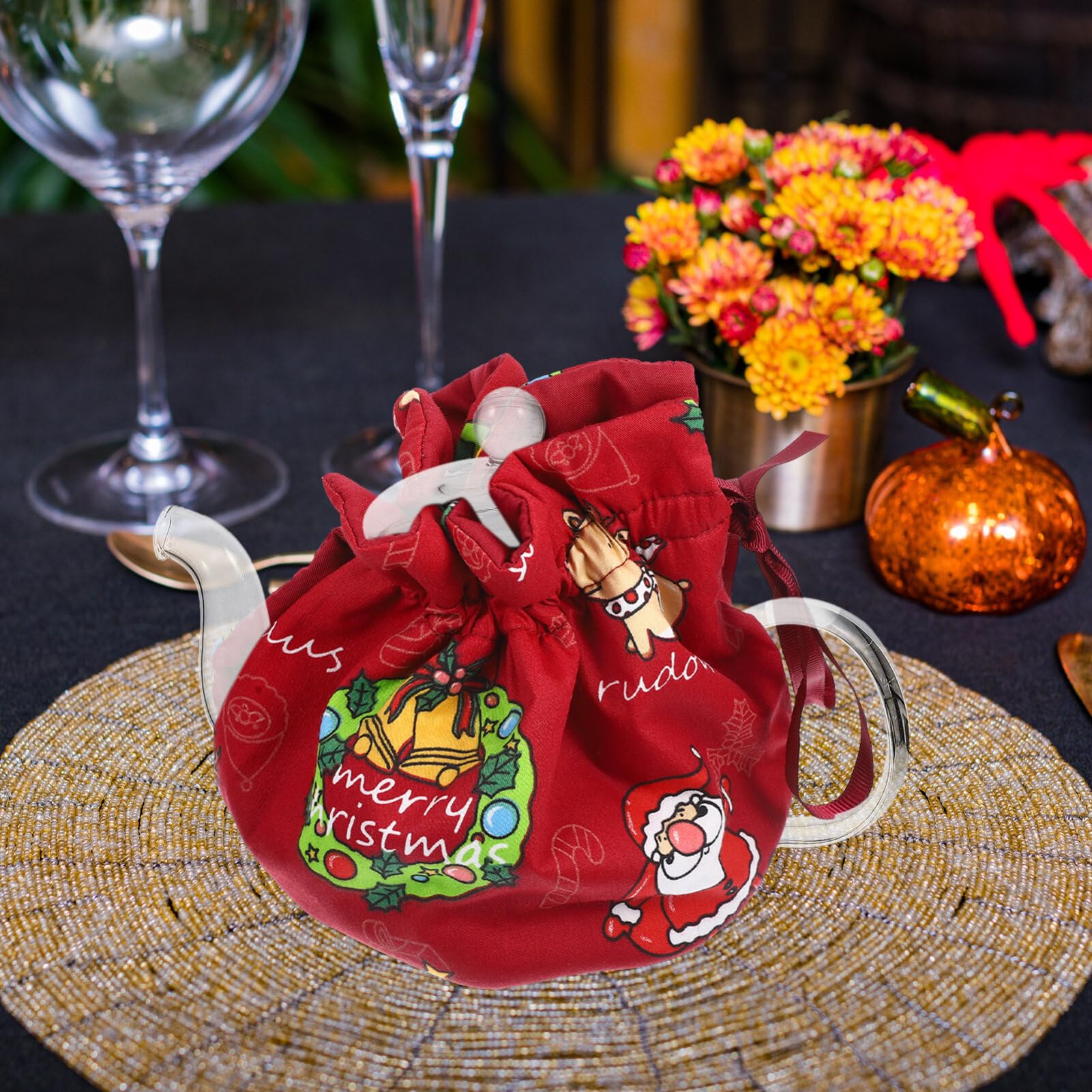 MAGICLULU Insulated Teapot Cover Vintage Tea Kettle Cozy Kettle Warmer Protective Cover Reusable Design