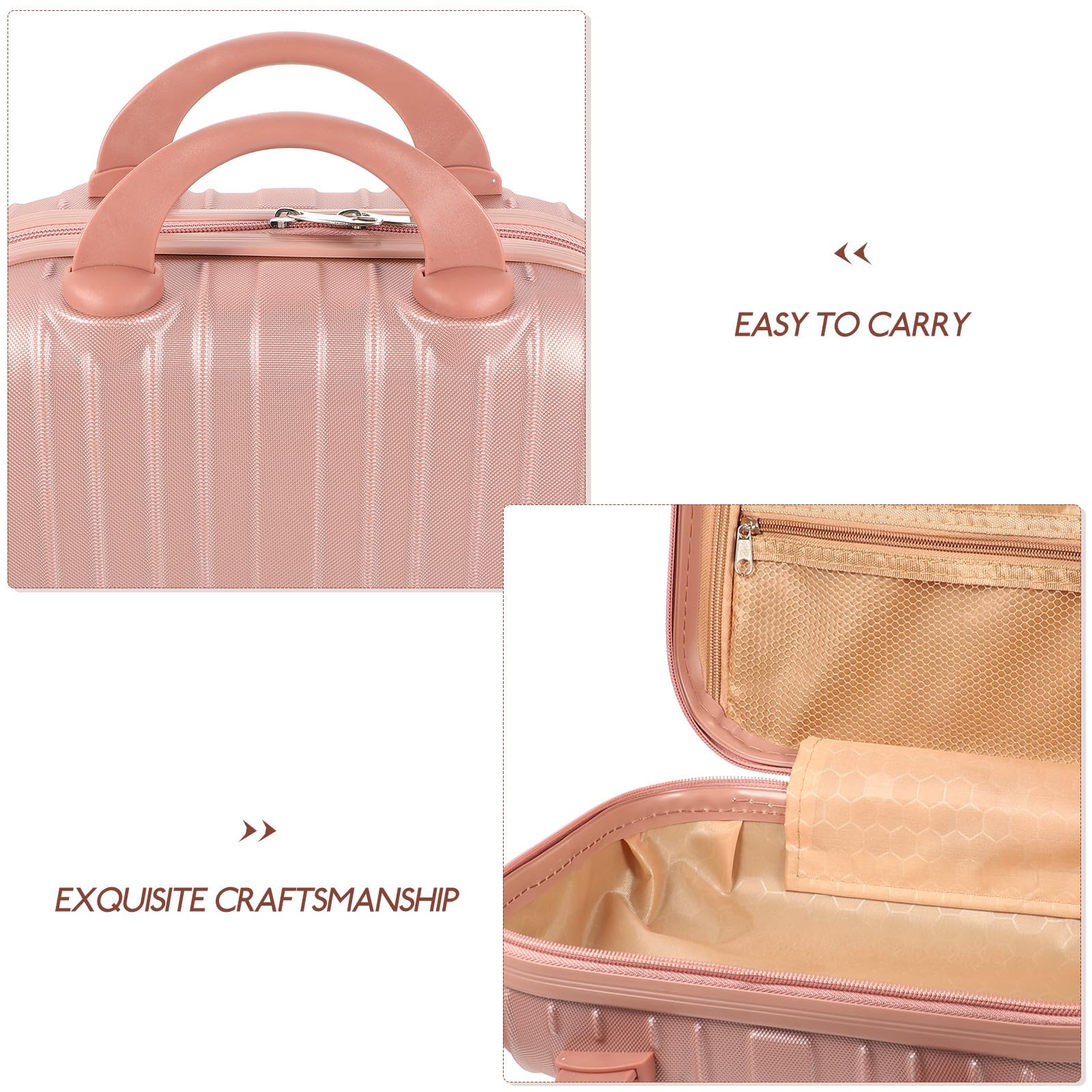 Ciieeo Borsa Multifunzione per Trucco Rosé Gold, Compatta e Resistente, Grande Capacità, Custodia Portatile per Uso Domestico e Viaggio