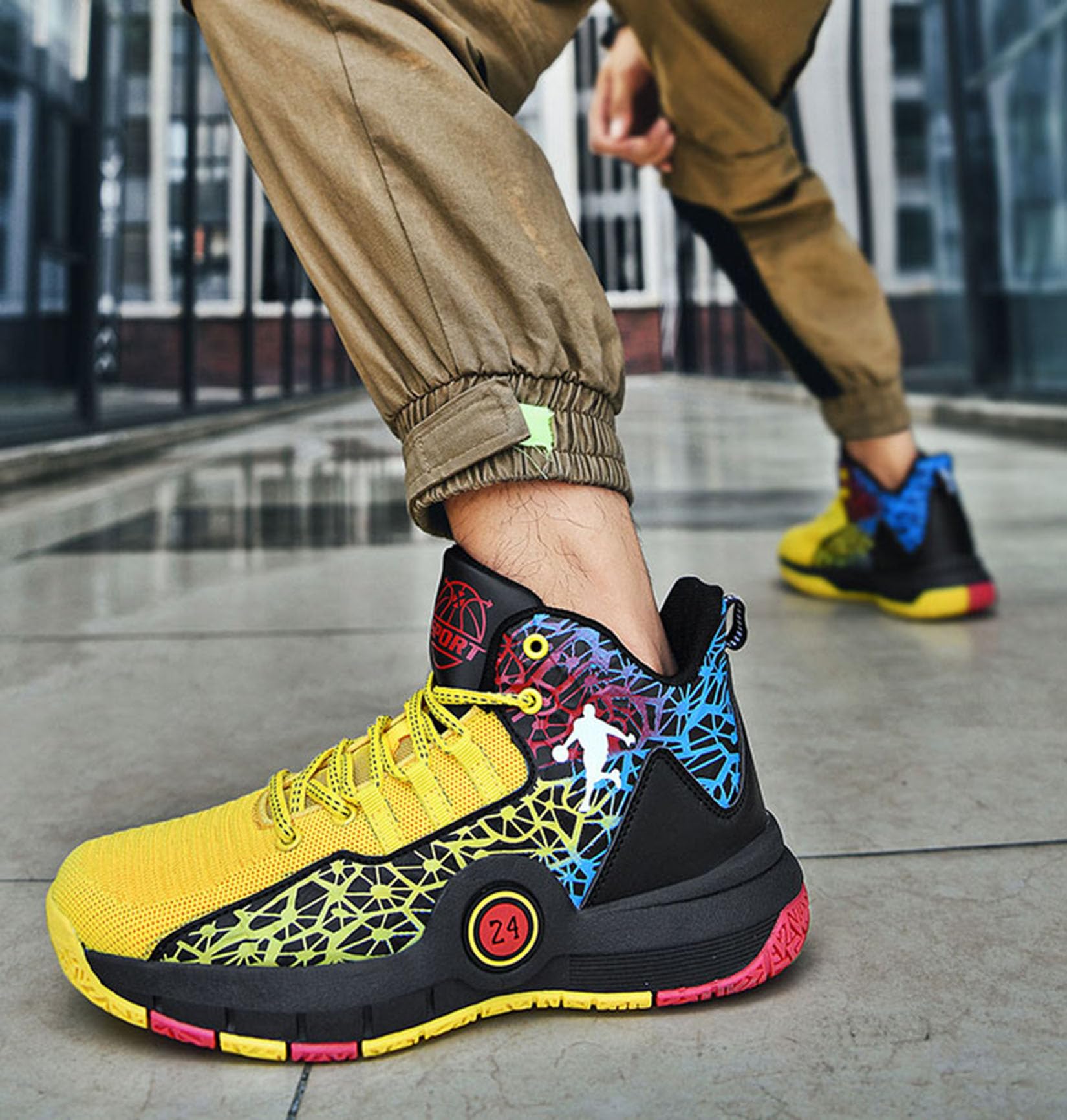Chłopięce Buty Do Koszykówki Męskie Buty Sportowe Dziewczęce Miękkie I Oddychające Wewnętrzne Buty Sportowe Outdoor Buty Do Biegania(33 EU, Z02)