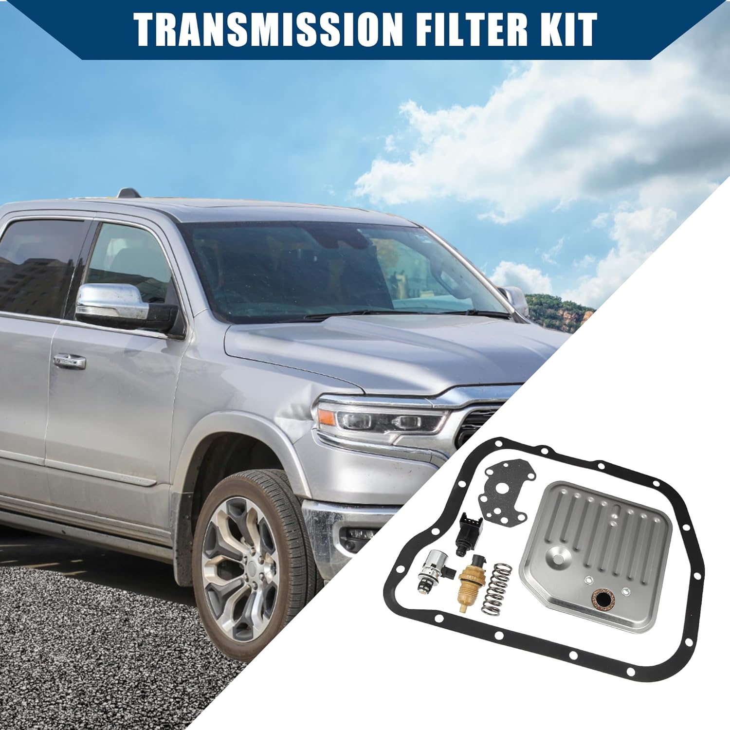 No.56028196AD Transmission Filter Kit for Dodge Dakota 2001-2003 / Governor Pressure Sensor Solenoid Kit/Durable / 1Pcs Black