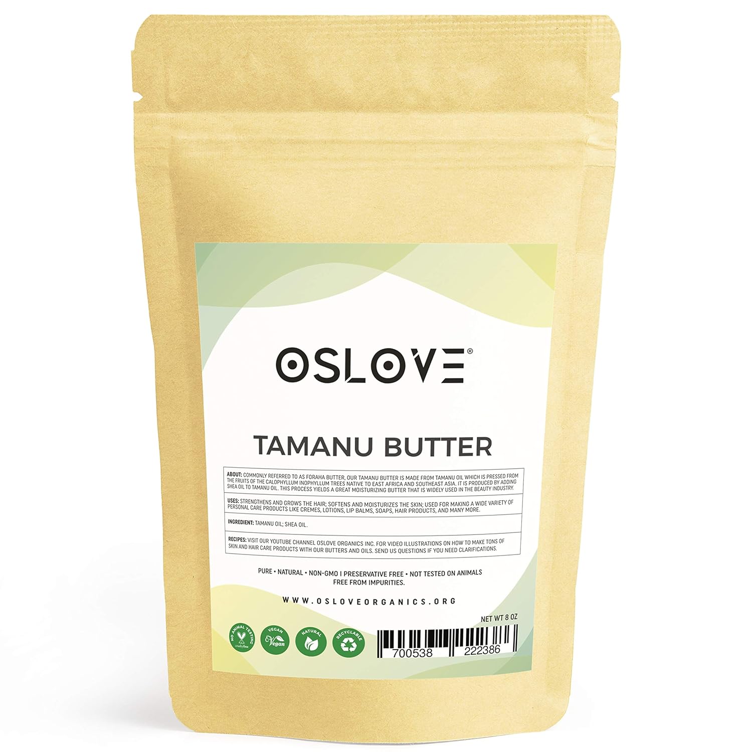 Tamanu Butter 8 oz Use in Soaps, Body Butters, Salves, Lotions and Cremes