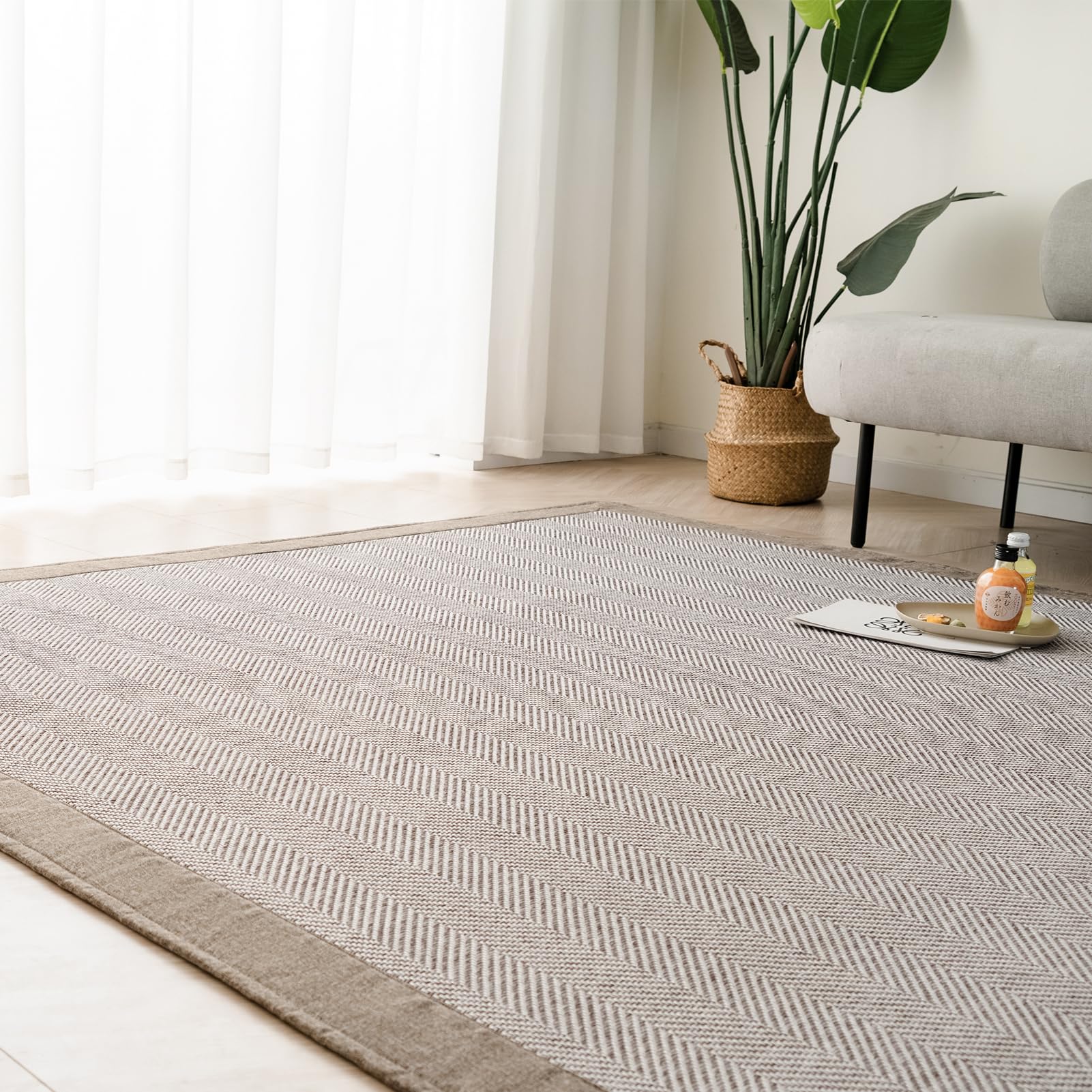 限定品 143x202cm 1.5畳 ラグ ラグマット 夏用 麻と綿 平織り Amazon｜OIGAE ラグ カーペット 春 夏 135x185cm 1.5畳
