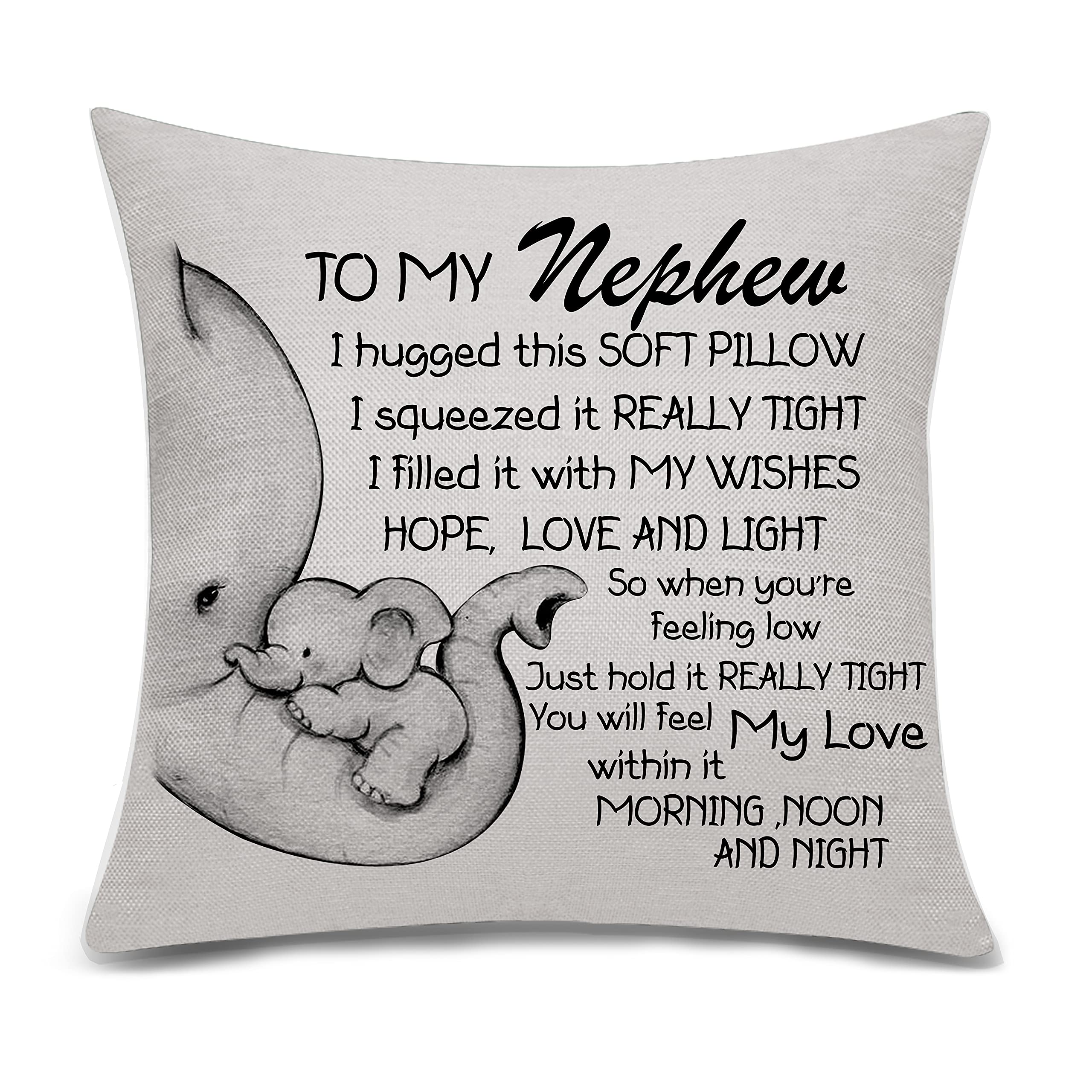 Bacmaxom Nephew Gifts Cushion Cover Throw Pillow Cover For From Auntie Uncle Birthday (Nephew)