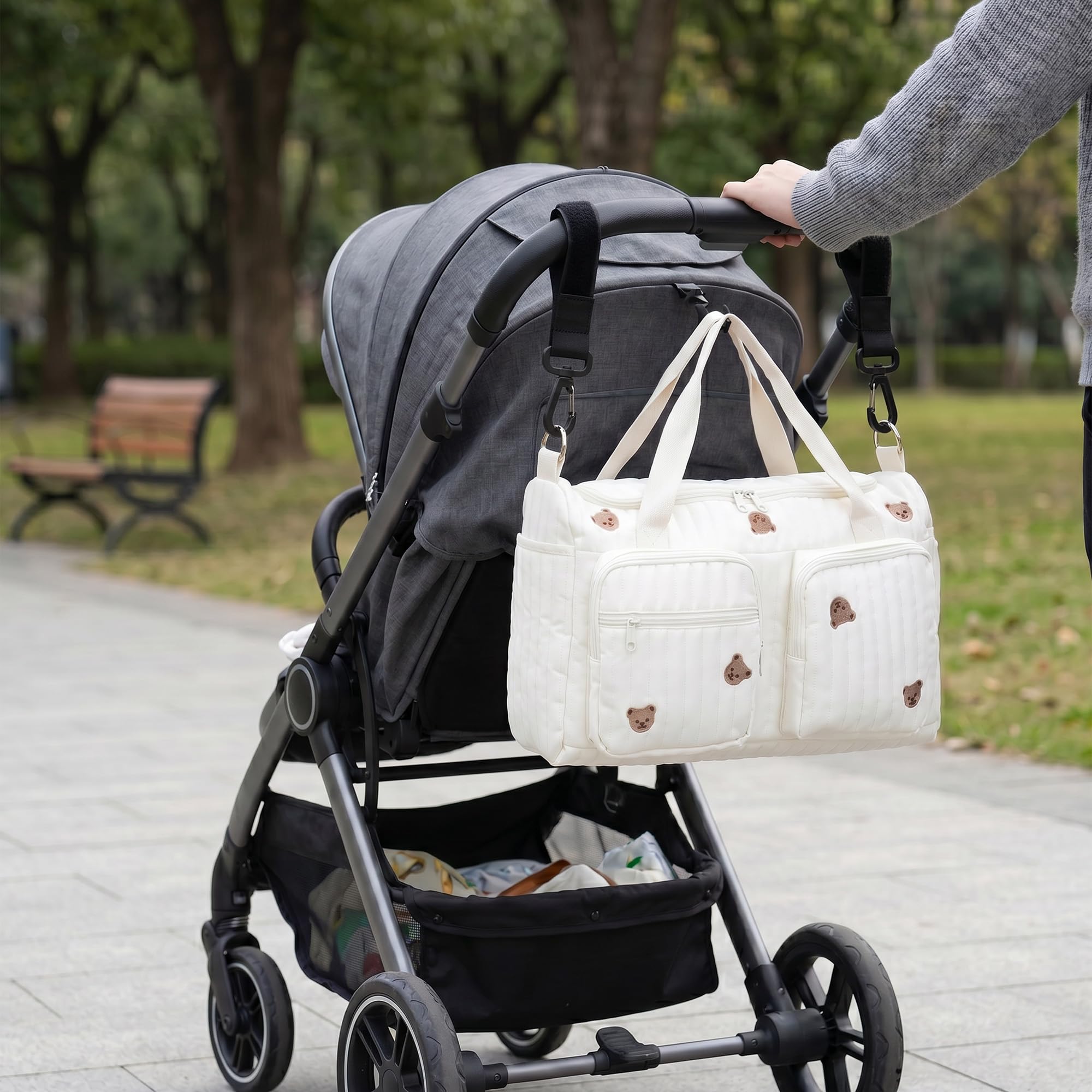 Borsa Ospedaliera per Neonati, Grande Capienza, Modello Orsetto Teddy Bear, Borsa per Mamma, Viaggio, Duffle Charmant, Bagaglio Weekender Femminile, Borsa per Ospedale, Pannolini per Bambini