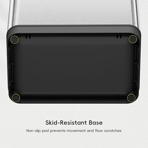 Miniatura 8 de EKO Phantom-T - Bote de basura vertical con sensor de movimiento de 50 litros13.2 galones, acabado de acero inoxidable cepillado