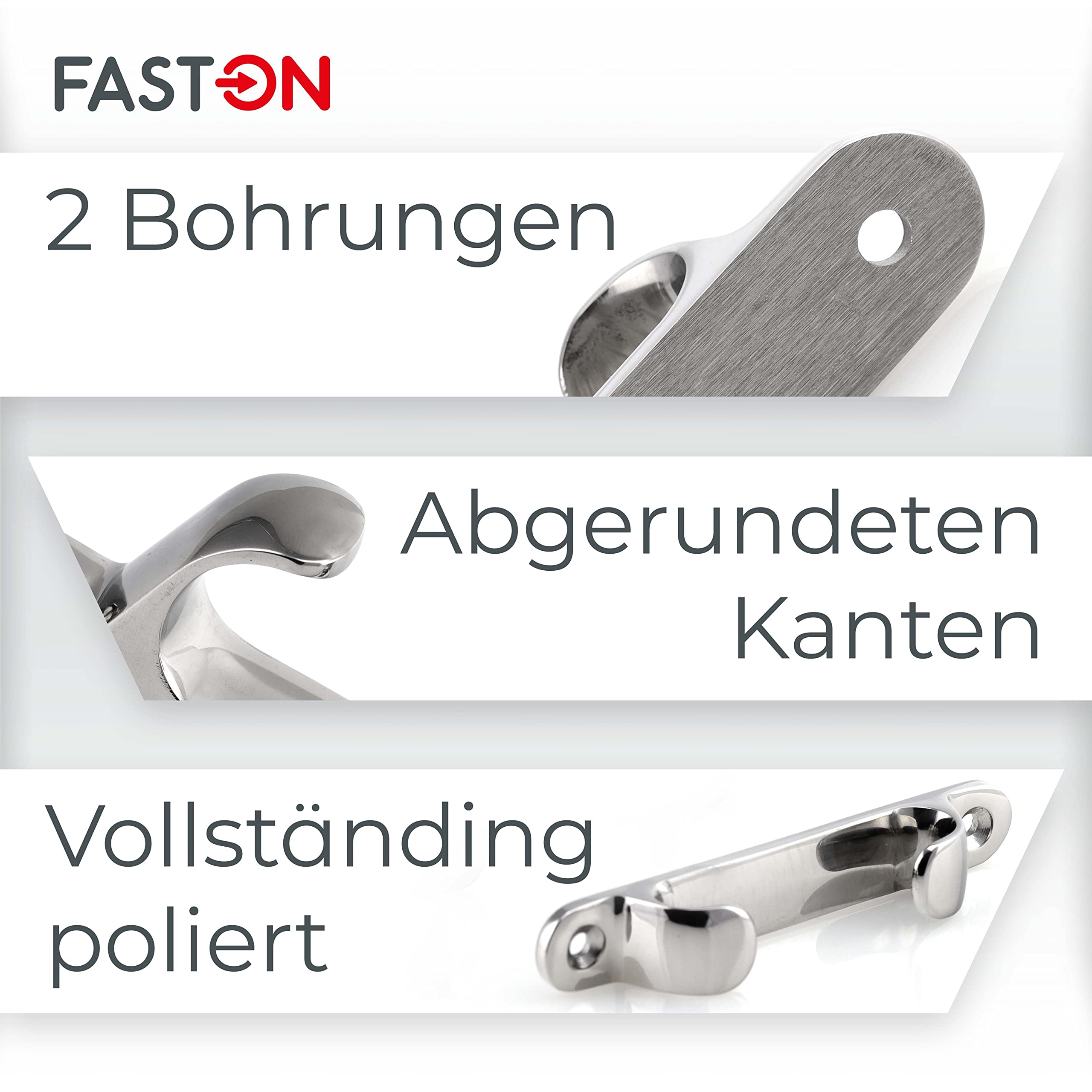 FASTON® Lippklampe Gerade Edelstahl A4 V4A Festmacherklampe Belegklampe Klampe Festmacher