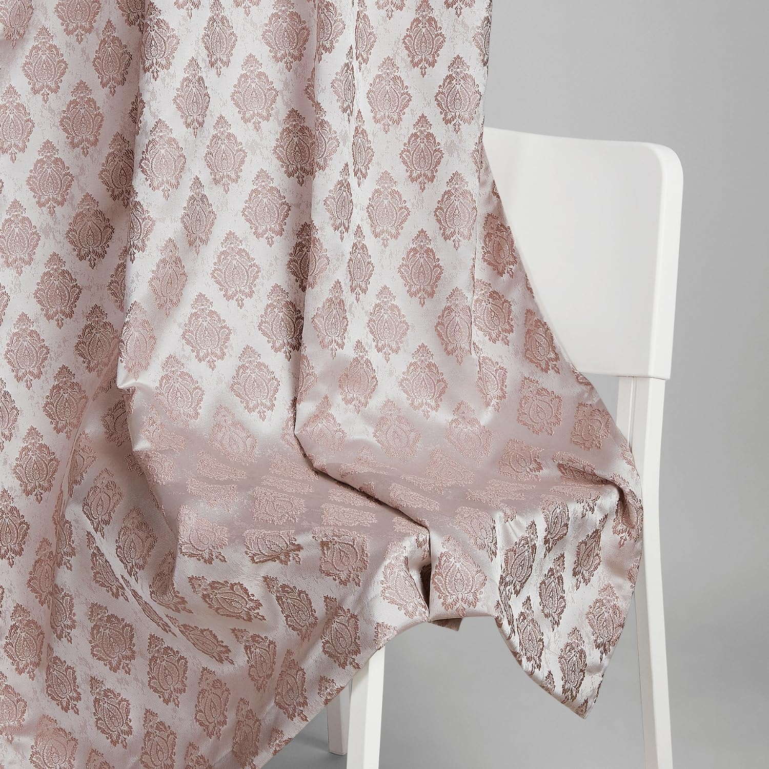 haus & kinder Jacquard Window Curtain 5 Feet Long Pack of 1 Window Curtain, 5 Feet Curtain for Window (Sandalwood Heritage, Sand Classic Damask Design 130x152 CM)-image-27