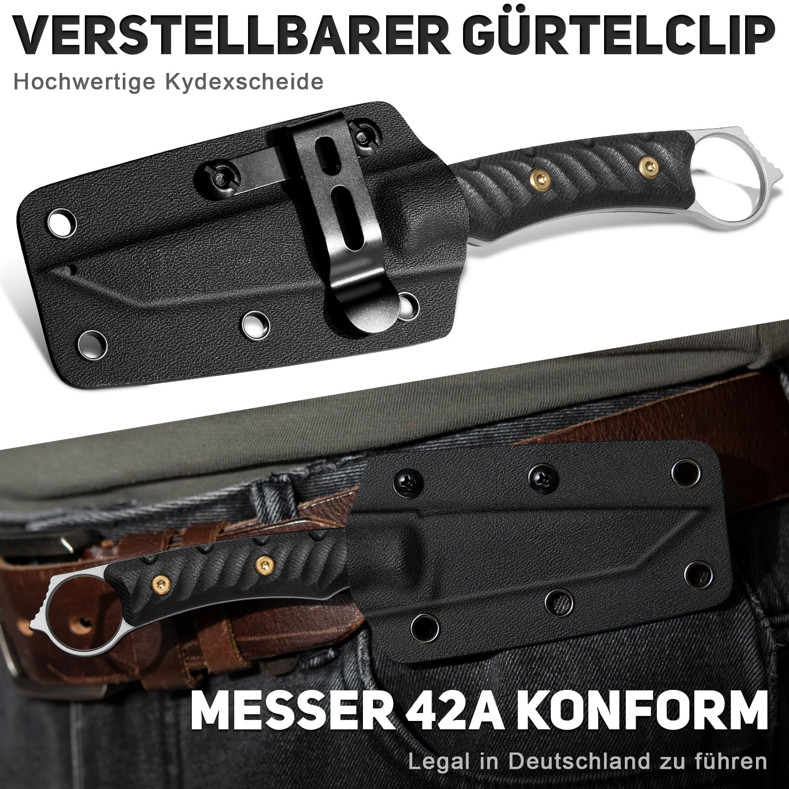 NedFoss PIONEER nóż myśliwski, stal 14C28N full tang, legalny nóż outdoorowy