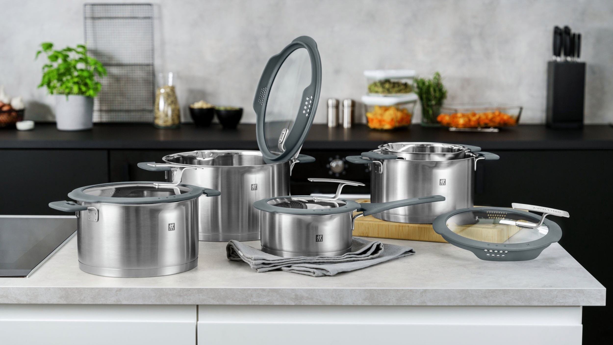 Wmf Casserole ZWILLING - Set De 5 Casseroles Avec Couvercles, Compatible Induction, Acier Inoxydable 18/10 Set Marmites Classique