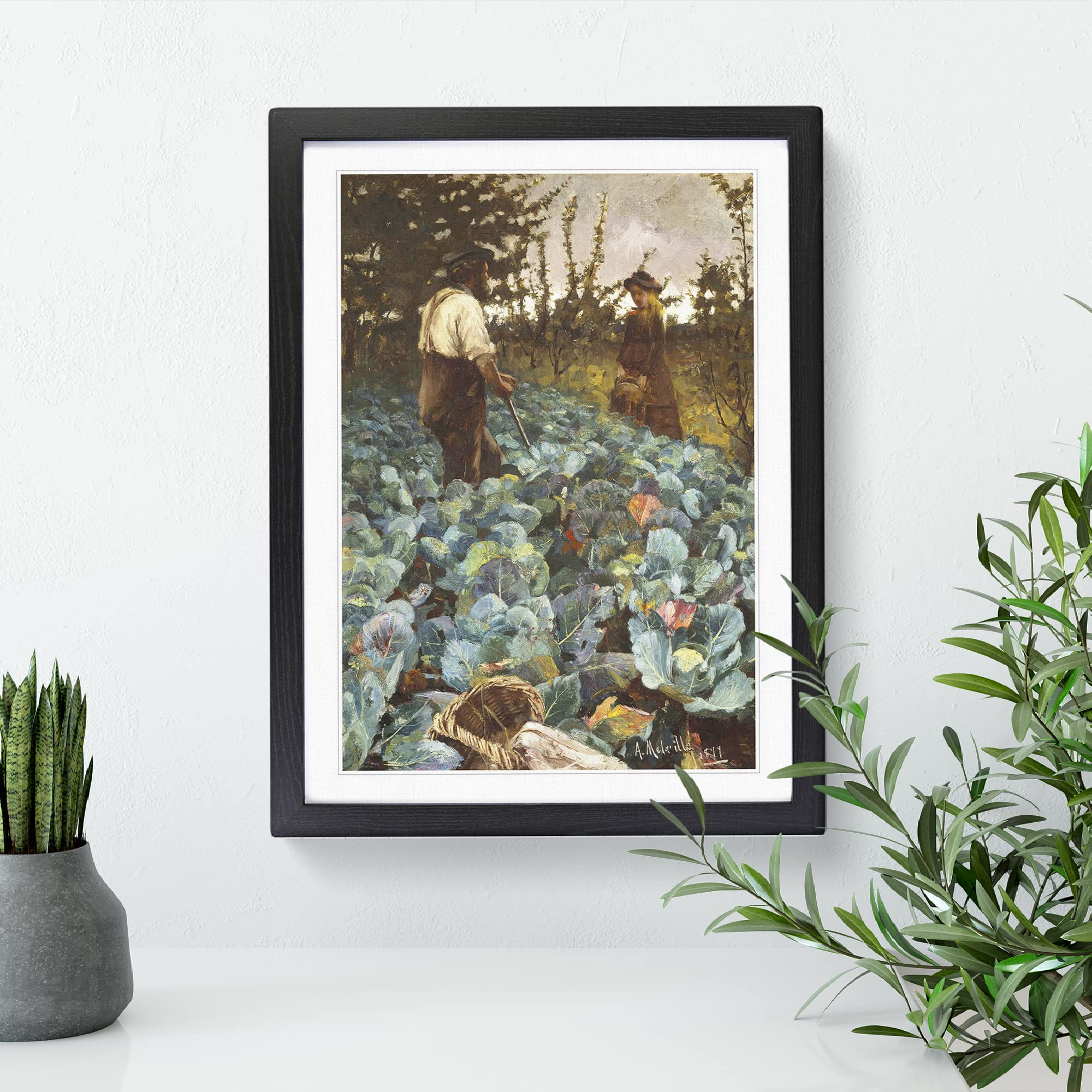 Arthur Melville A Cabbage Garden Classic Painting Framed Wall Art Print - Image 3
