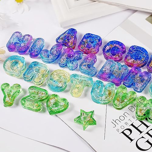 Miniatura 4 de Paquete de 26 moldes de letras mate pequeñas, molde para colgante de letra, molde de fundición de resina, moldes de silicona para velas, decoración