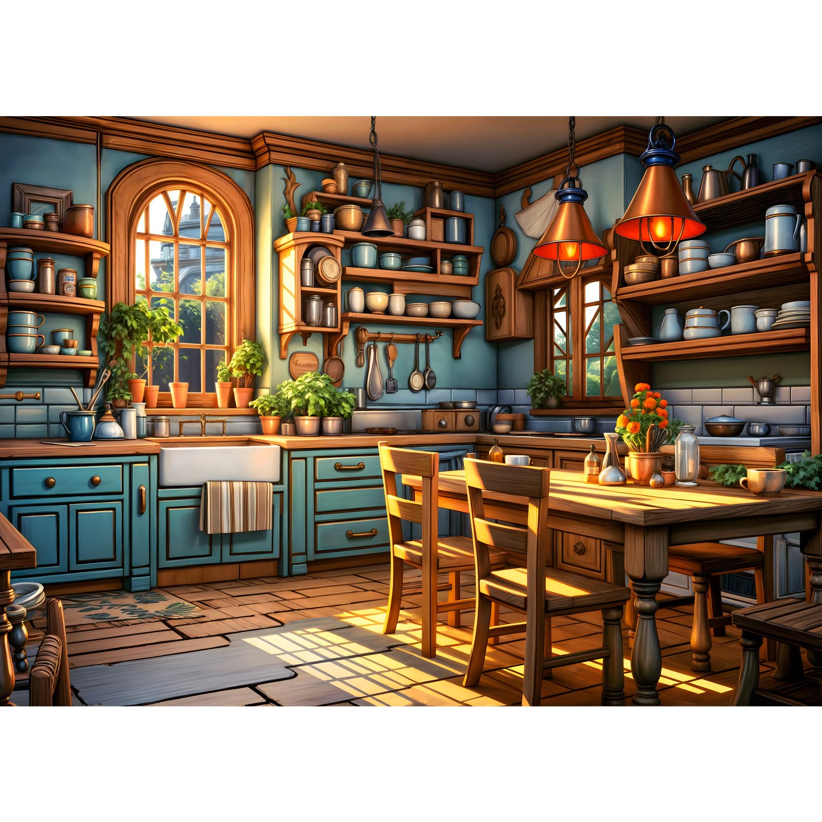 Warm Kitchen - Jigsaw Puzzles for Adults 1000 Piece Challenging Puzzle Games, Jigsaws 1000 Pieces For Adults, Difficult Hard Jigsaw Puzzles for Man and Woman